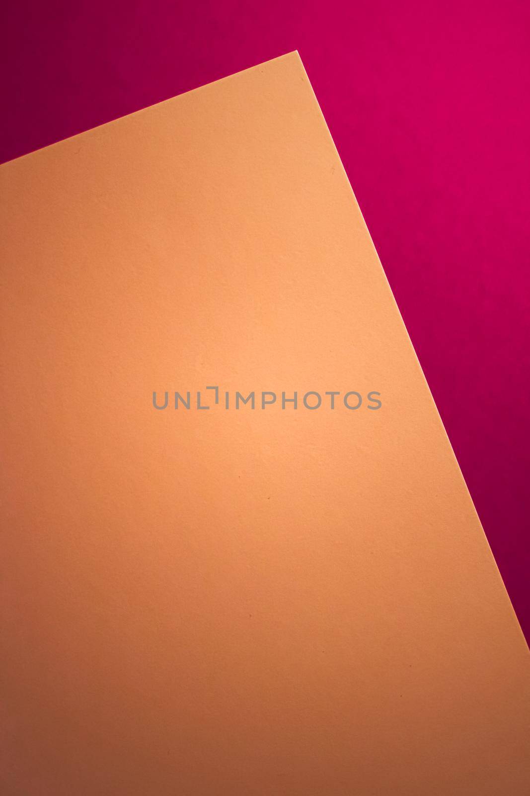 Blank A4 paper, brown on pink background as office stationery flatlay, luxury branding flat lay and brand identity design for mockup by Anneleven