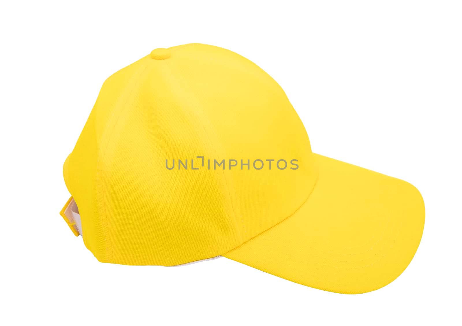 Yellow cap isolated on white background by drpnncpp