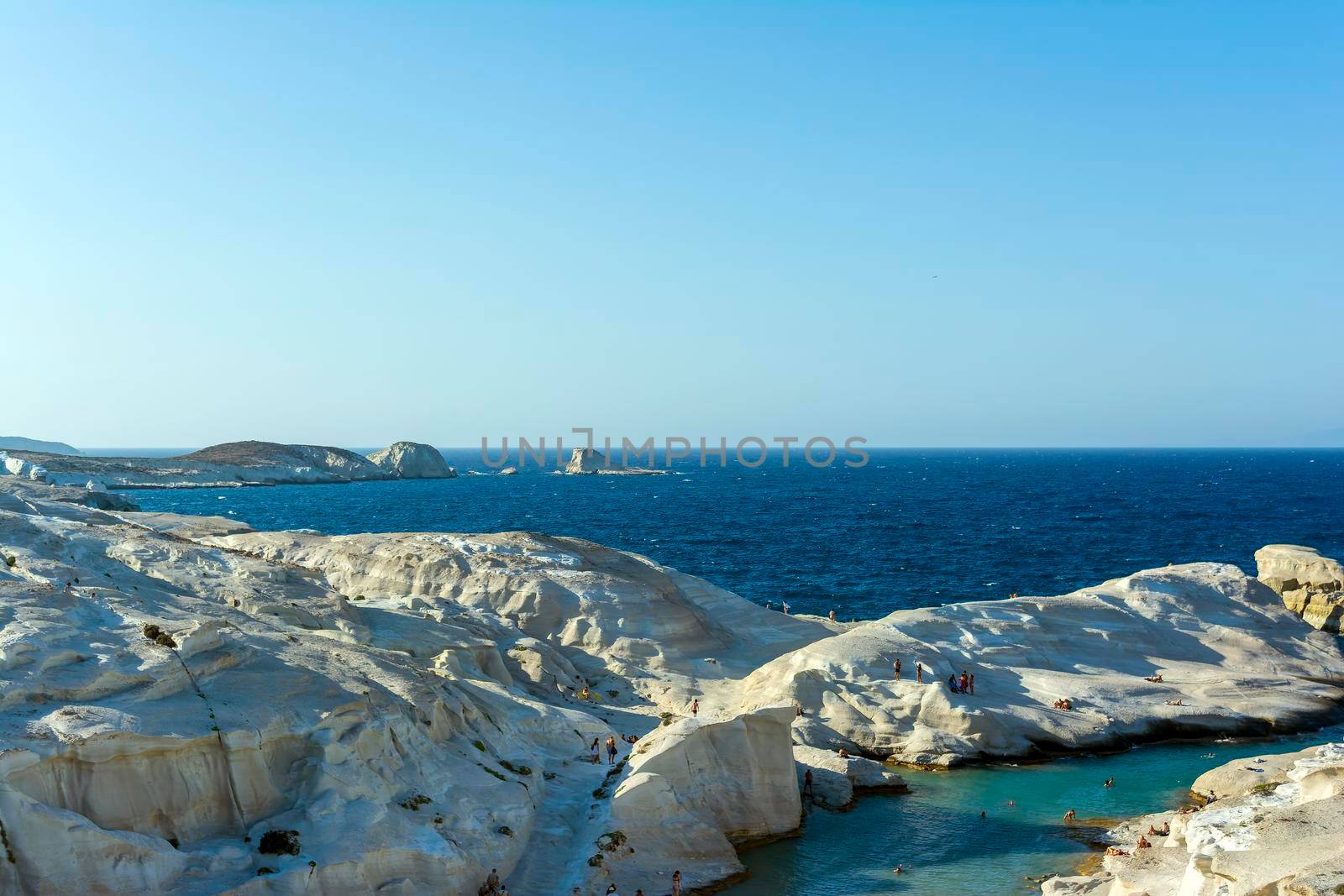 White Rock formation near the sea of Sarakiniko area at Milos island, Greece