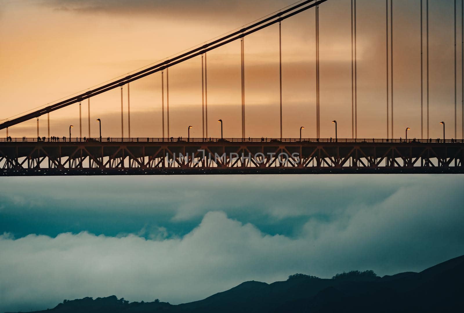 Golden gate bridge in bay of San Francisco, California, USA