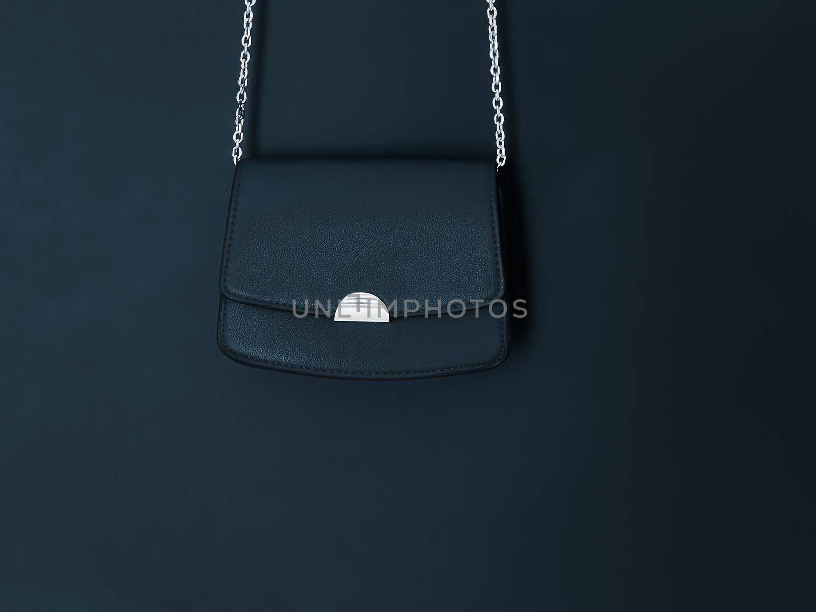 Black fashionable leather purse with silver details as designer bag and stylish accessory, female fashion and luxury style handbag collection concept