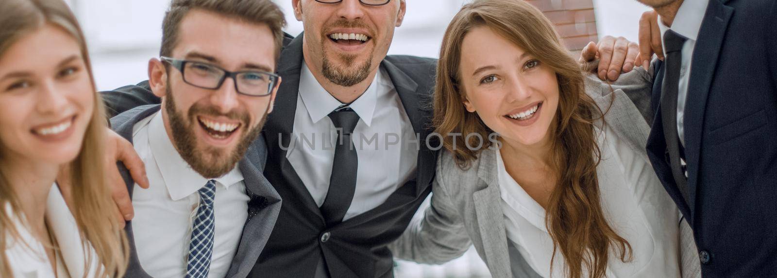 portrait of a friendly business team.the concept of teamwork.photo with copy space