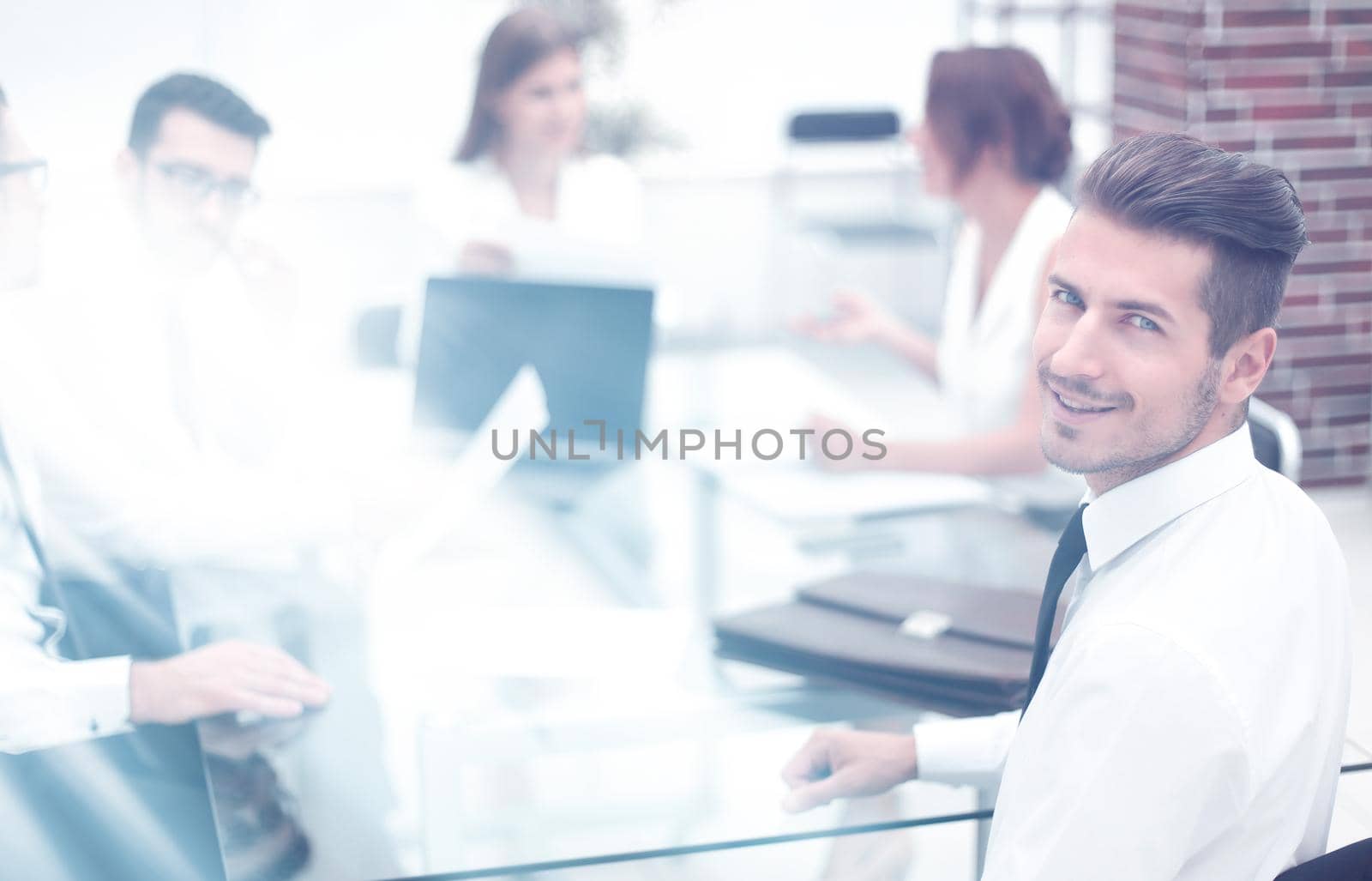 businessman and business team sitting at the Desk by asdf