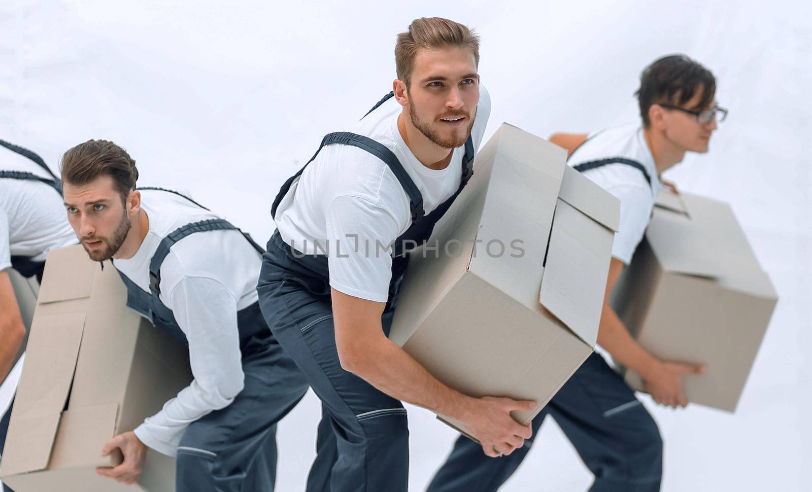 Movers in a hurry to do their job.