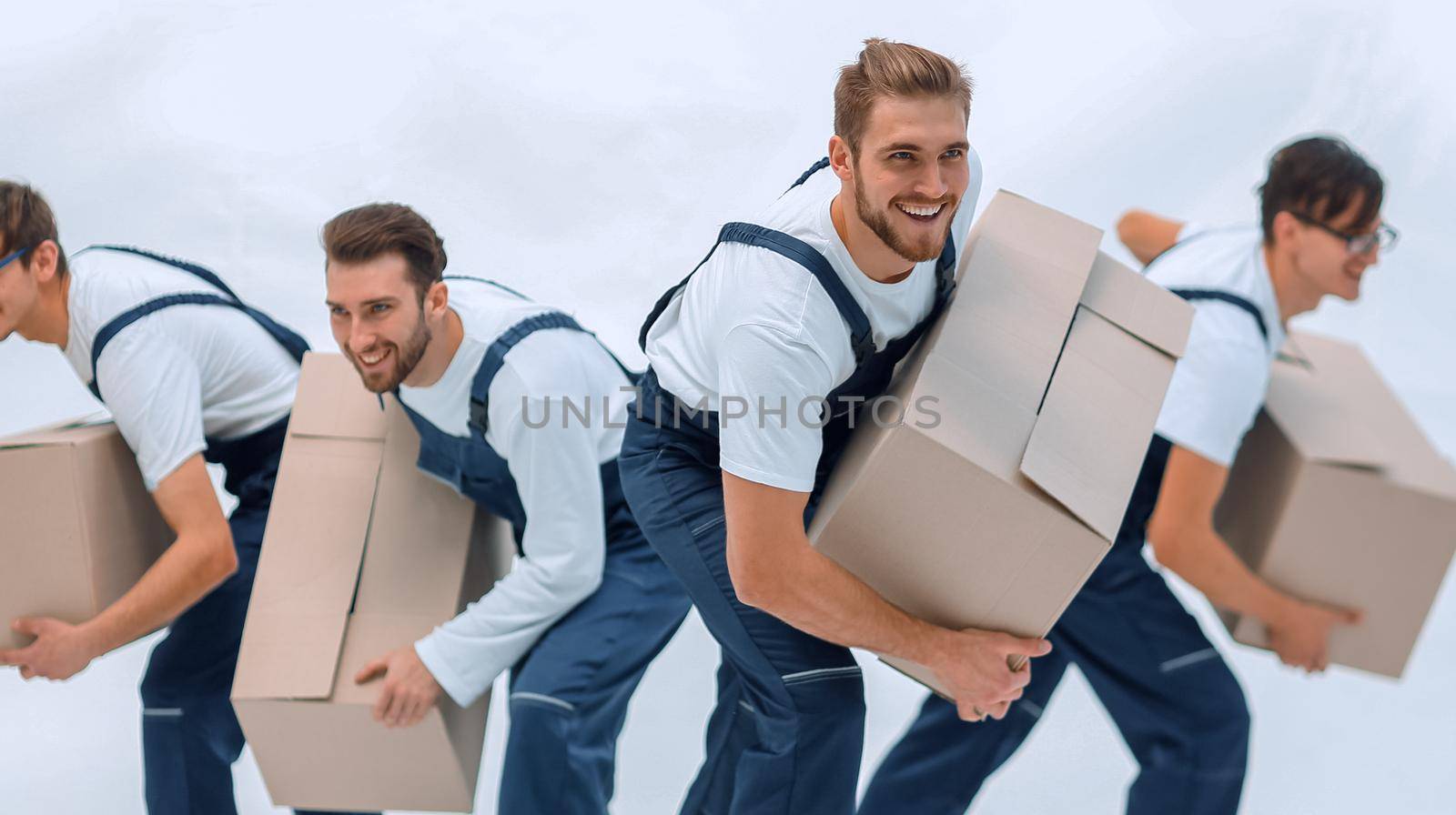 Movers in a hurry to do their job.