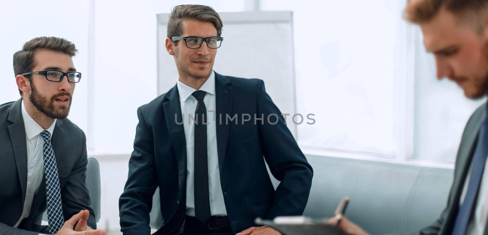 businessman studying the terms and details of the contract.photo with copy space