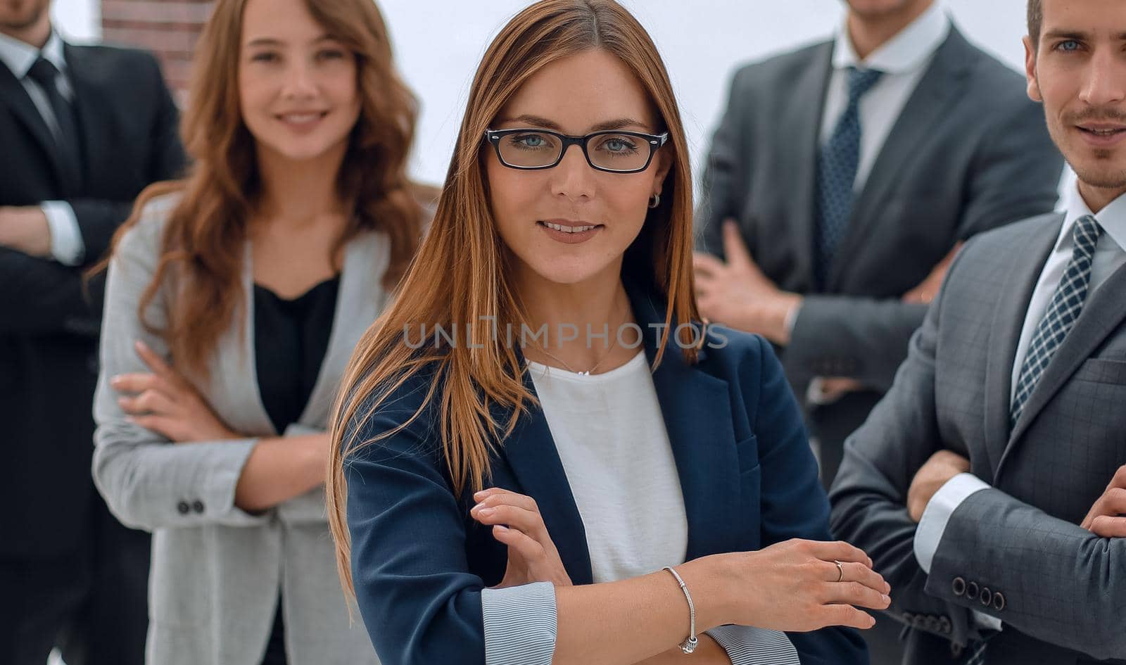 greeting gesture business woman smiling by asdf