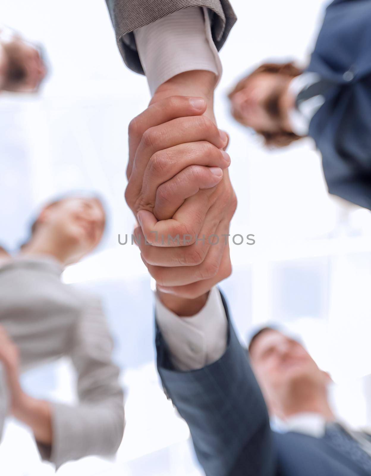 bottom view.business handshake.the concept of partnership