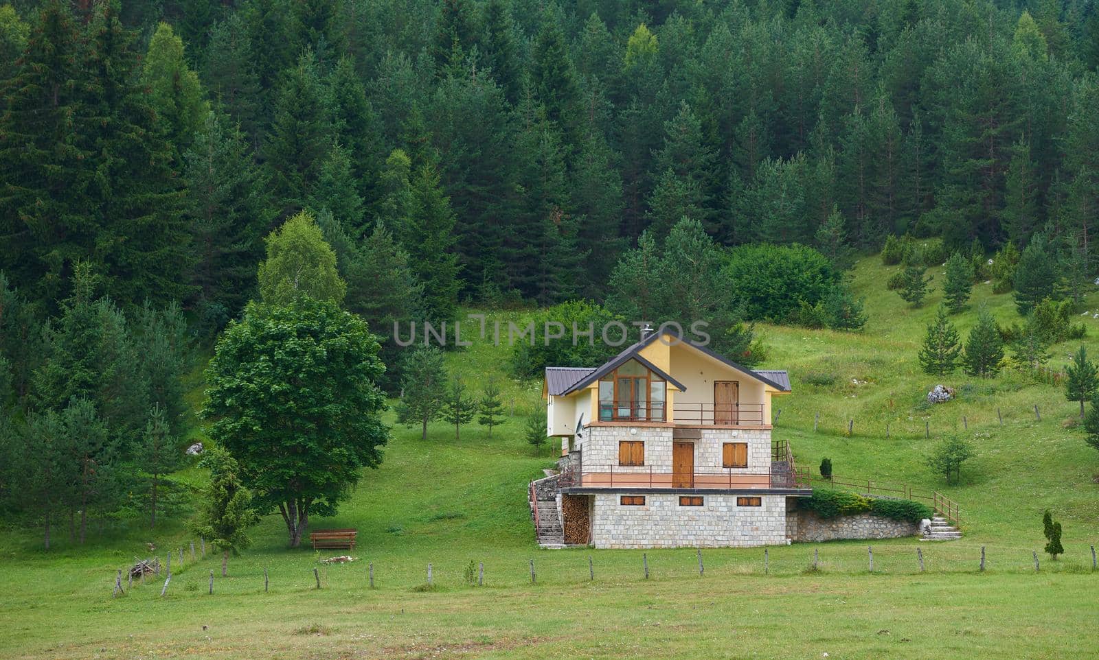 Rural house by the forest in mountains of Montenegro.