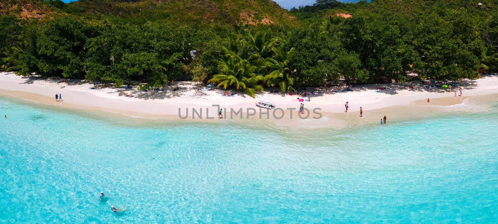 Anse Lazio Praslin Seychelles, a tropical beach during a luxury vacation in Seychelles. Tropical beach Anse Lazio Praslin Seychelles