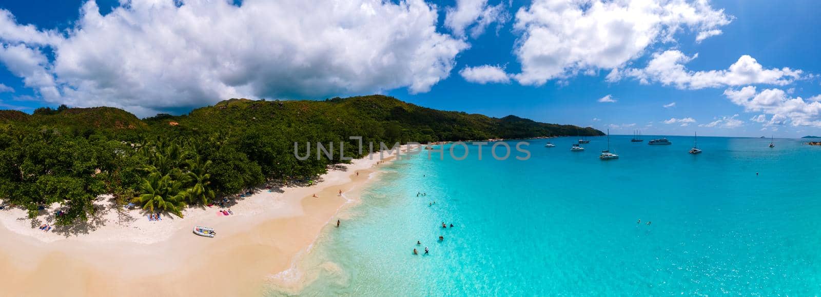 Anse Lazio Praslin Seychelles, a tropical beach during a luxury vacation in Seychelles. Tropical beach Anse Lazio Praslin Seychelles