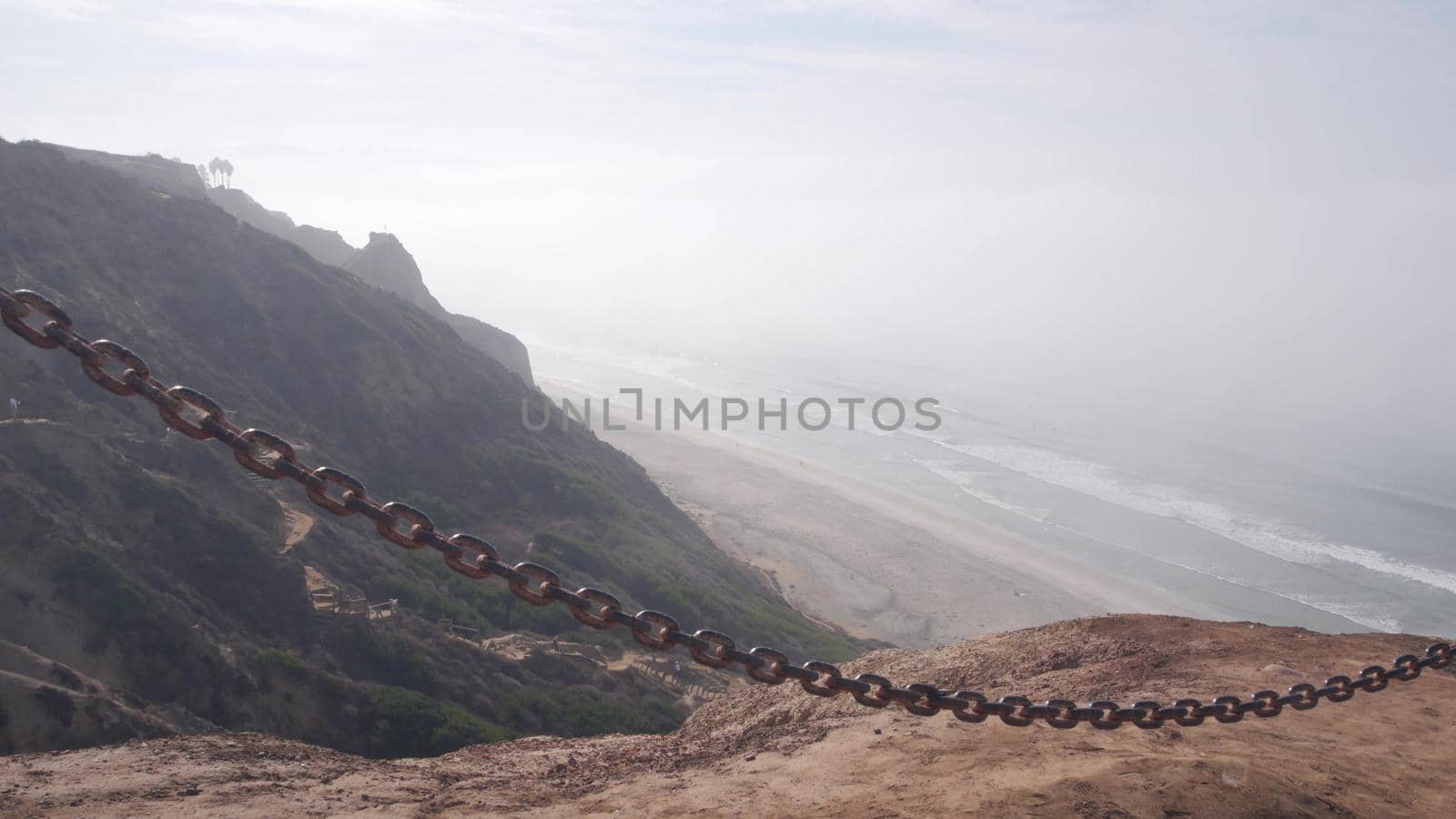 Steep cliff, rock or bluff, California coast erosion. Torrey Pines park overlook by DogoraSun