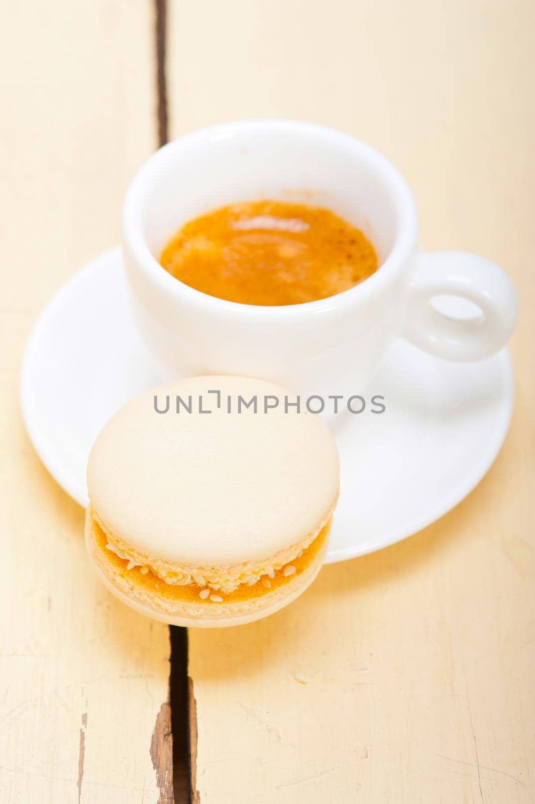 colorful macaroons with espresso coffee  by keko64