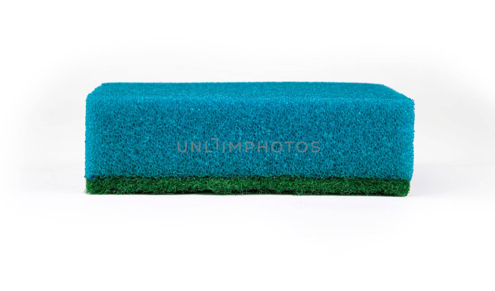 sponge for washing dishes on a white background in isolation