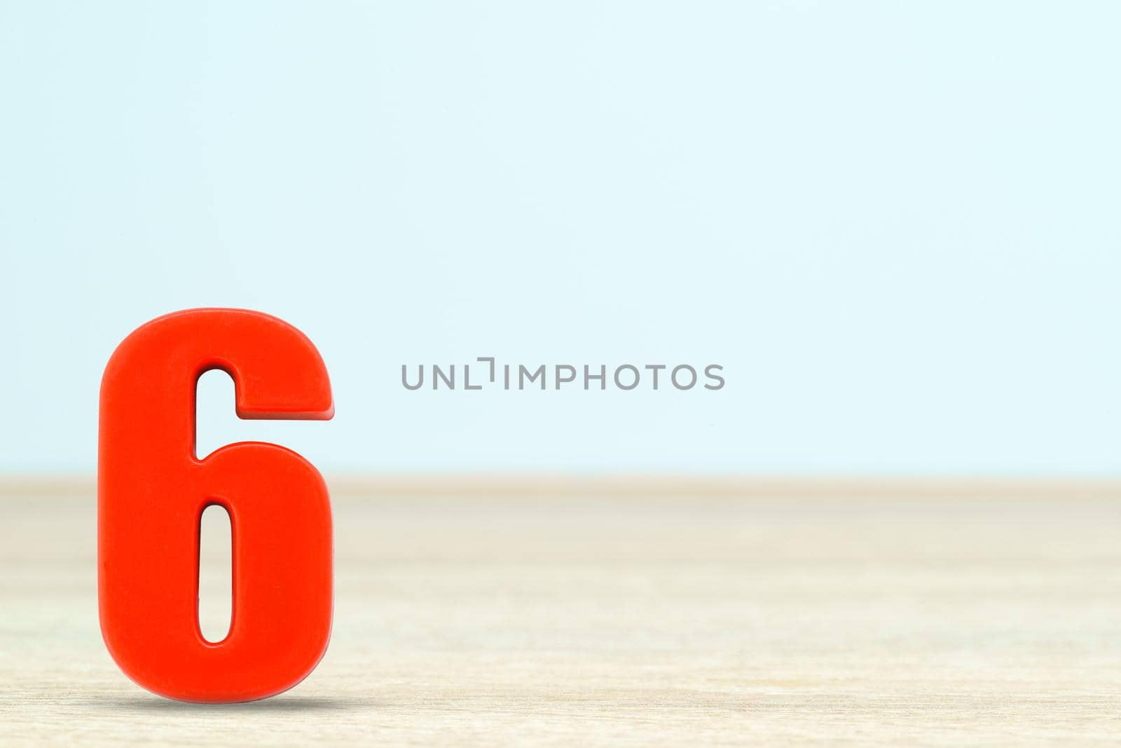 Shot of a number six made of red plastic  by stoonn