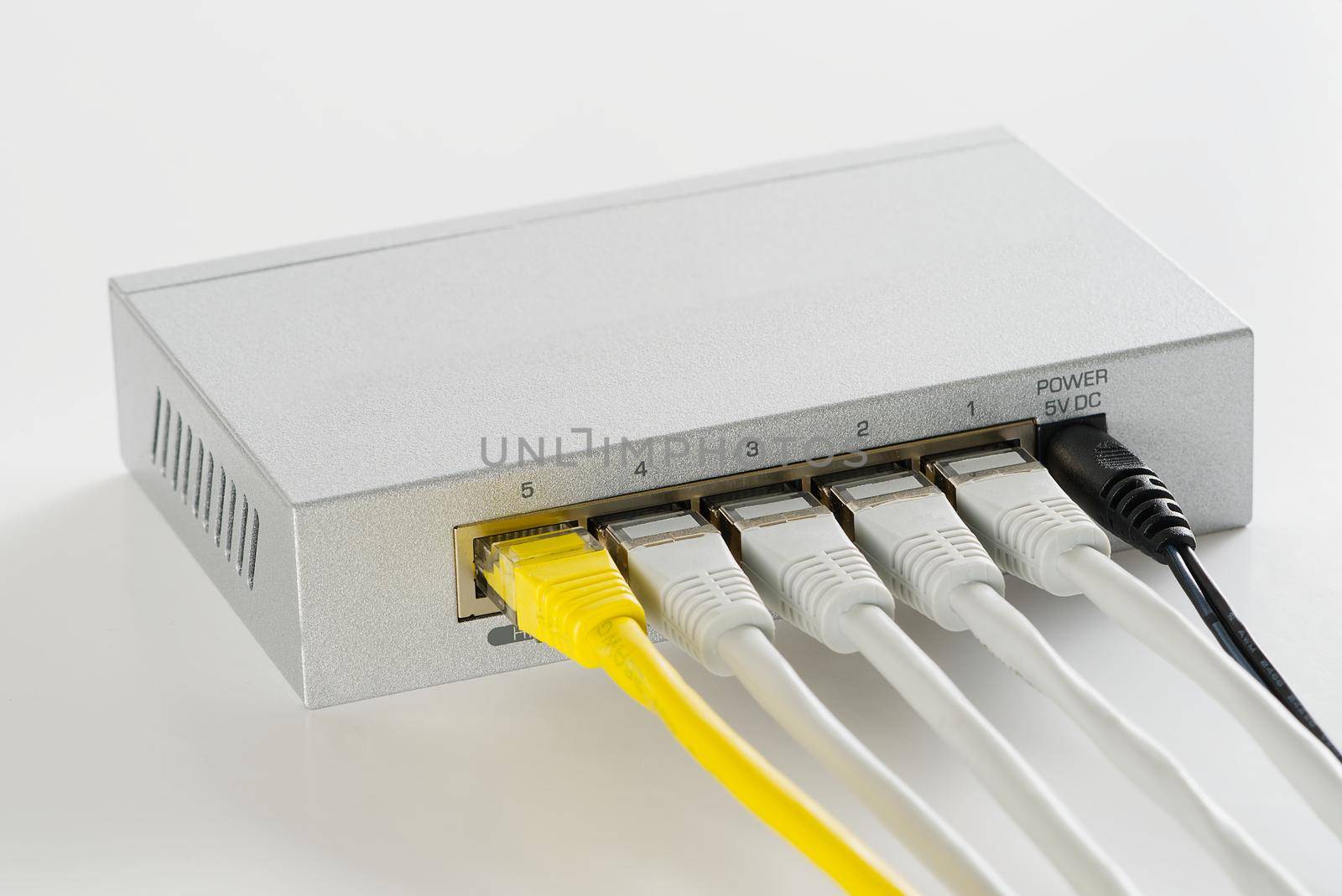 Small router and switch. tcp ip network business concept. High - performance gigabit switch. by PhotoTime