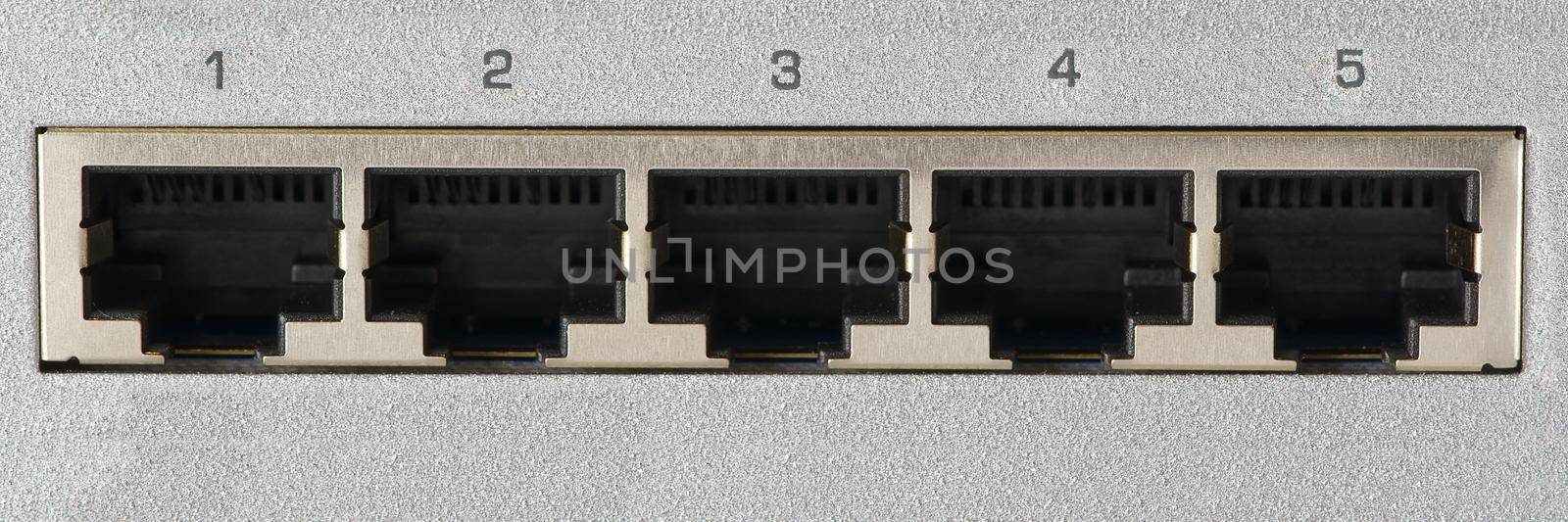 Small router and switch. tcp ip network business concept. High - performance gigabit switch. by PhotoTime