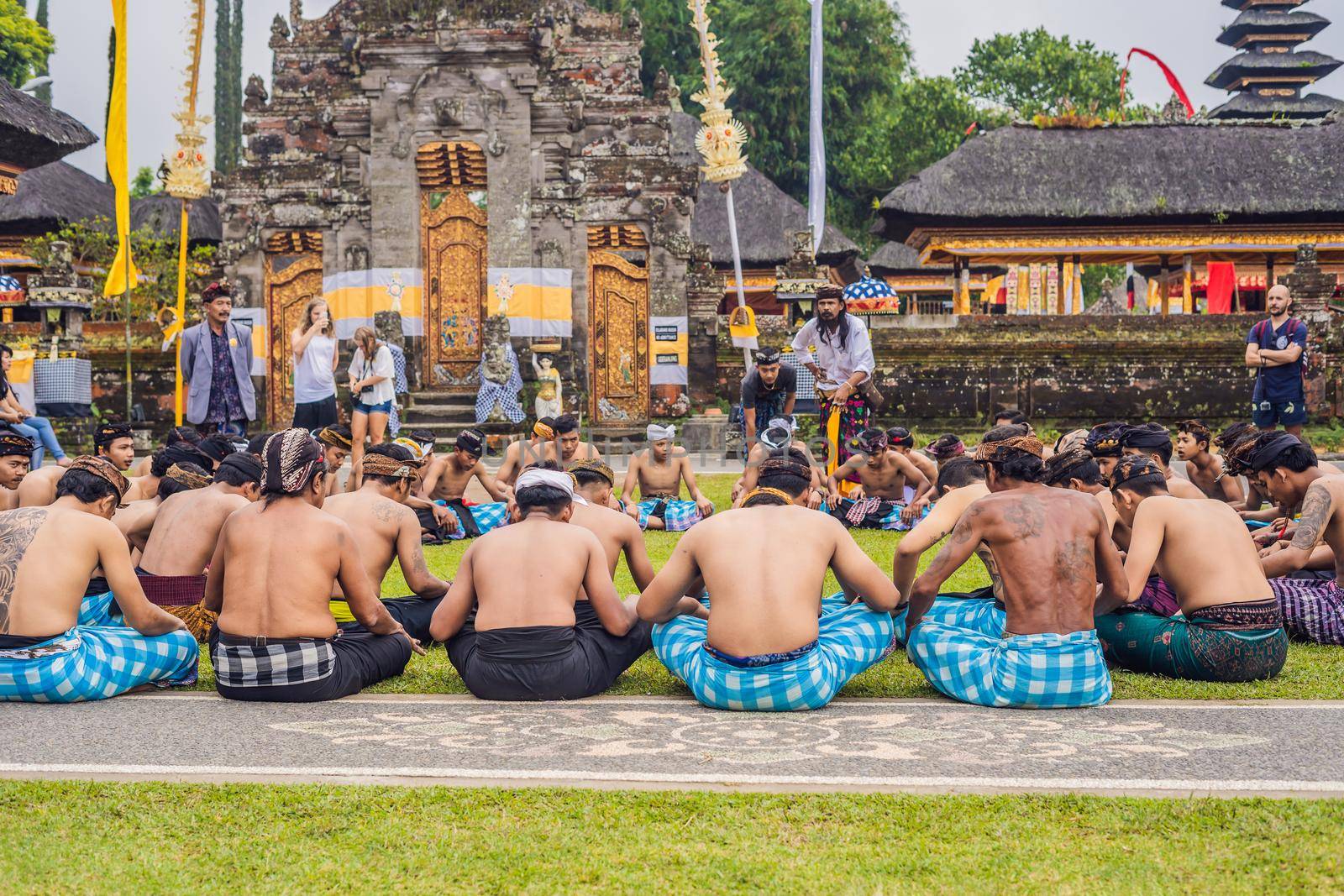 BALI - 2018 MAY 20: traditional Balinese Kecak dance at Ulun danu Temple.