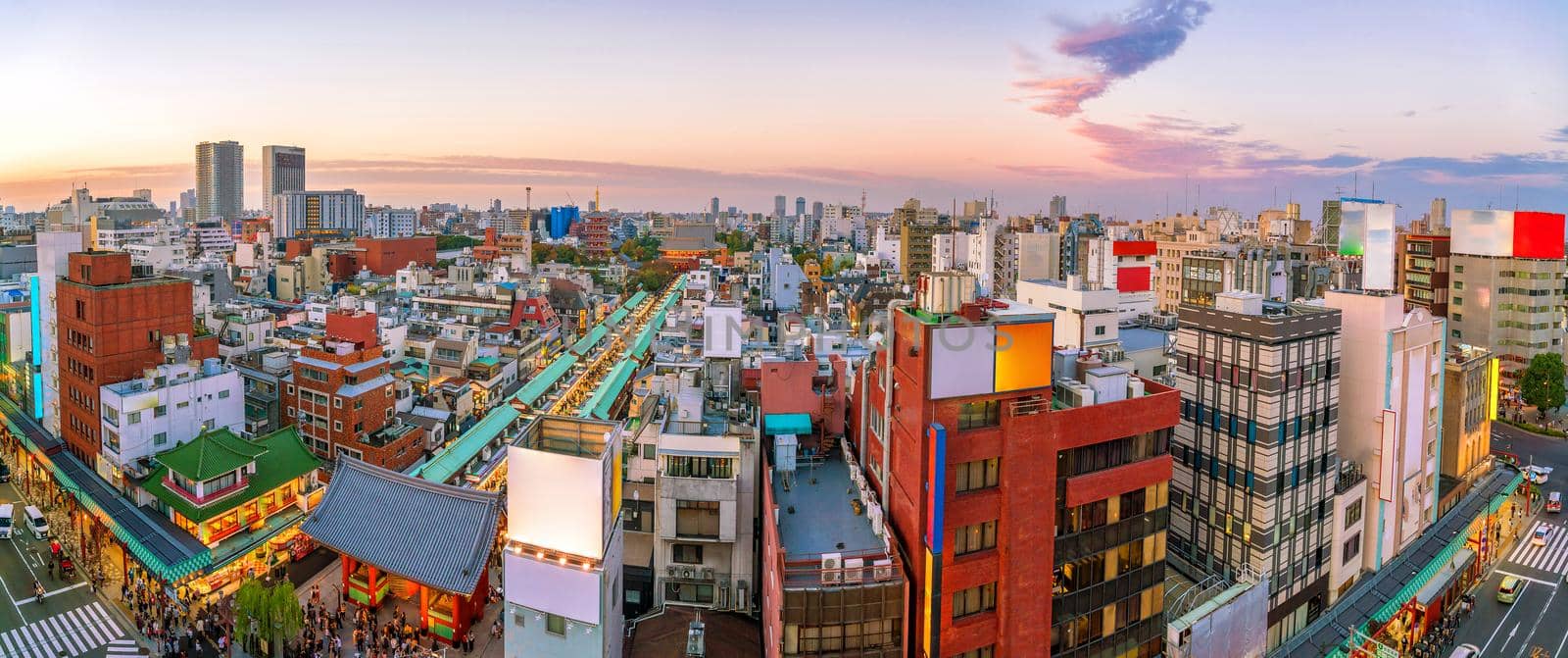 Top view of Asakusa area in Tokyo Japan by f11photo
