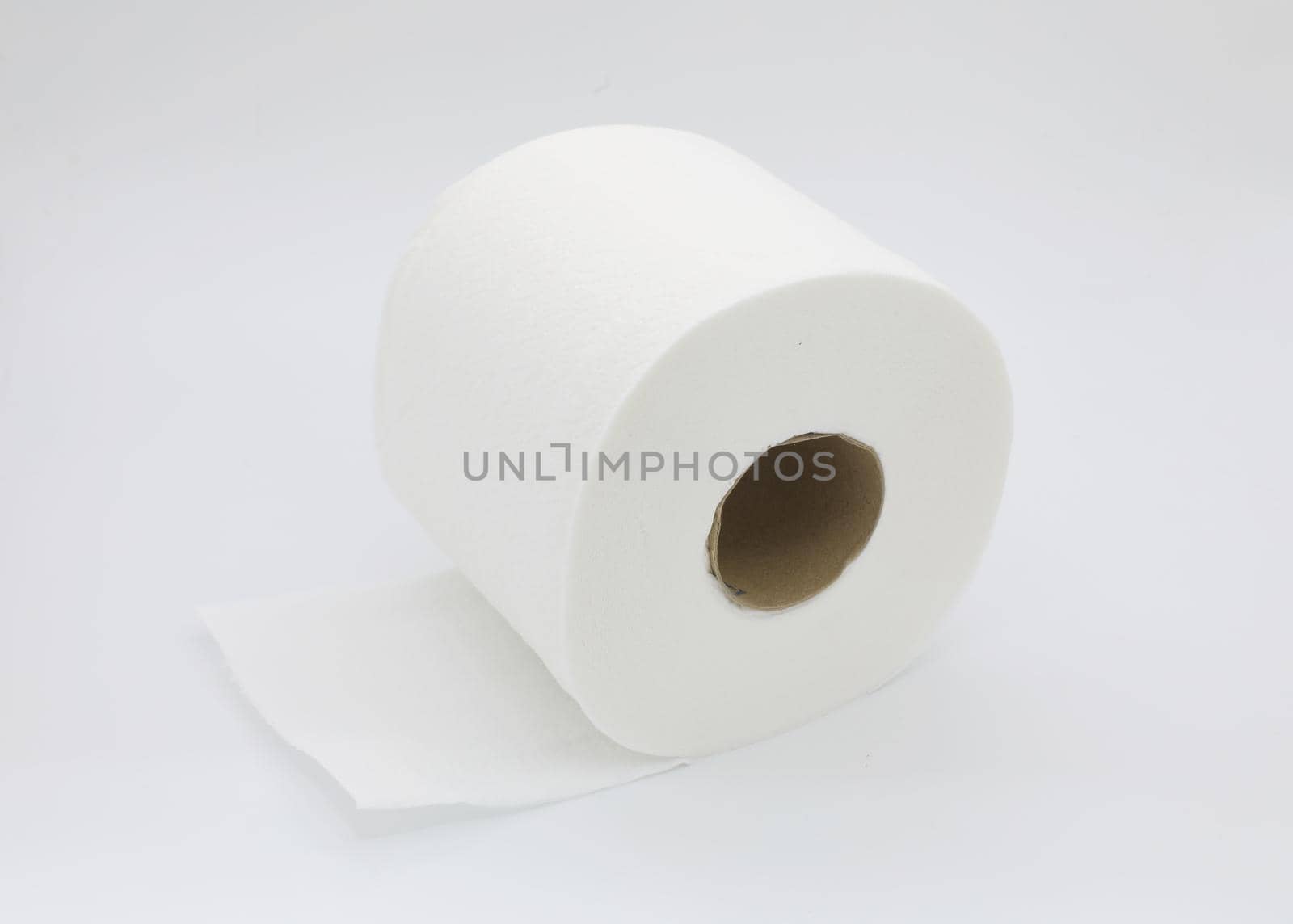 Roll of toilet paper isolated on white background by drpnncpp