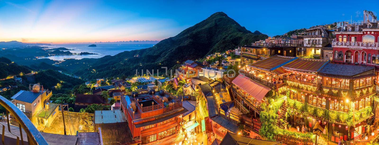 Top view of Jiufen Old Street in Taipei  by f11photo