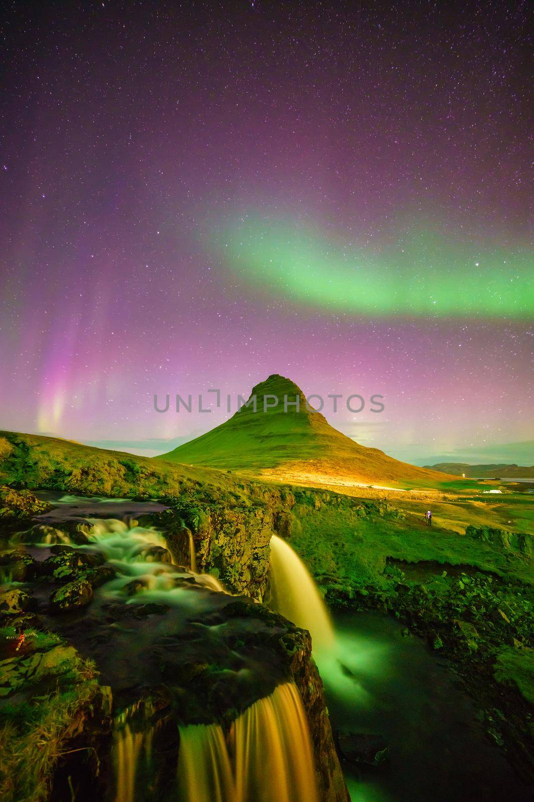 northern light over Kirkjufell mountain  by f11photo