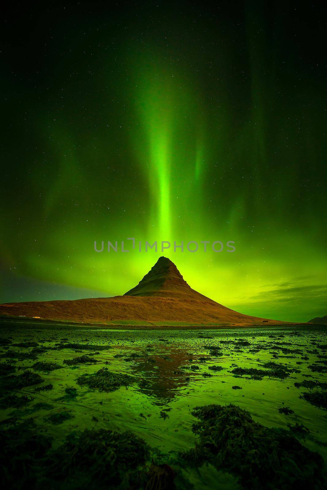 northern light over Kirkjufell mountain  by f11photo