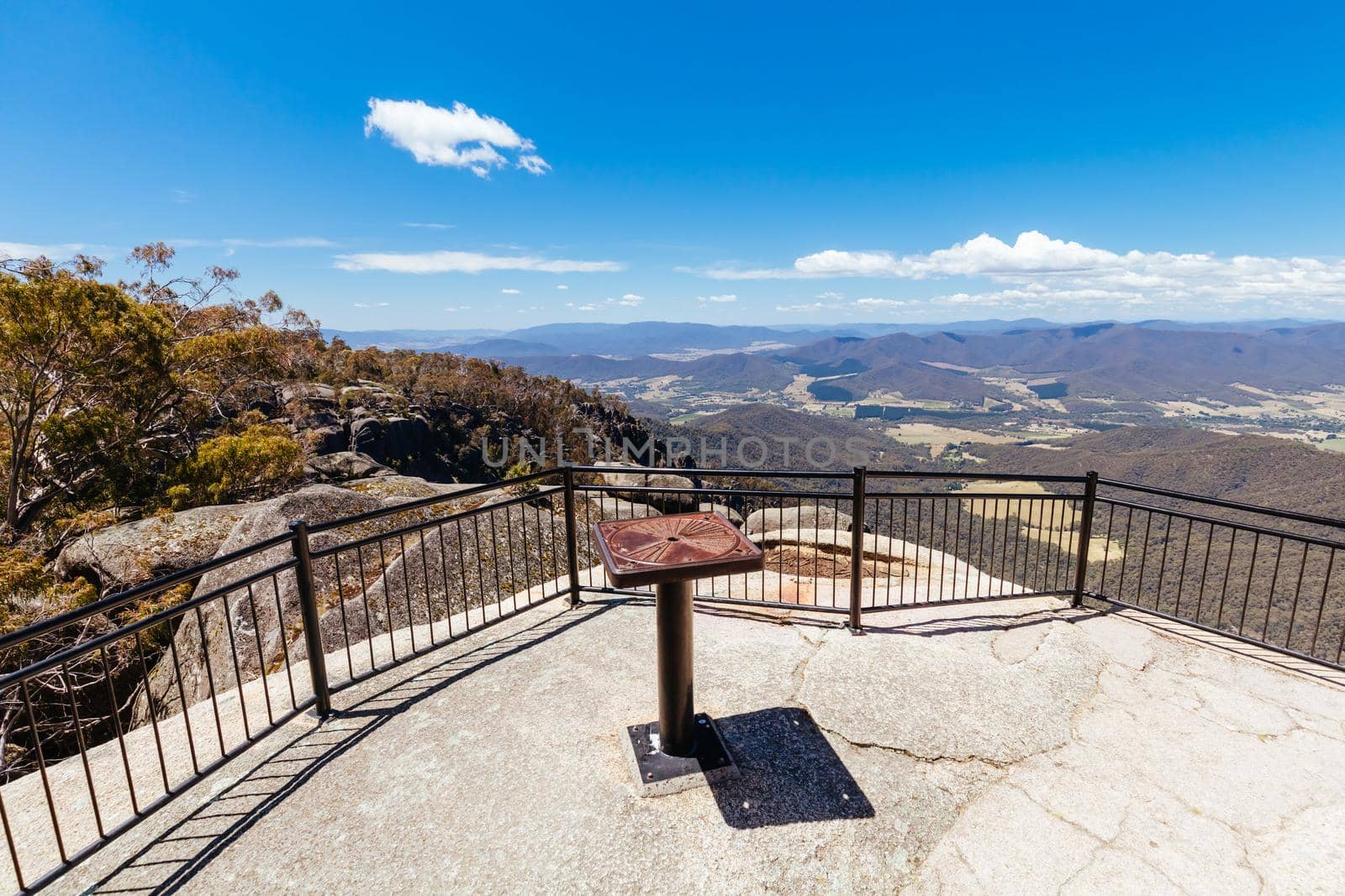 The view around Echo Point at Mt Buffalo on a summer's afternoon in the Victorian Alps, Australia