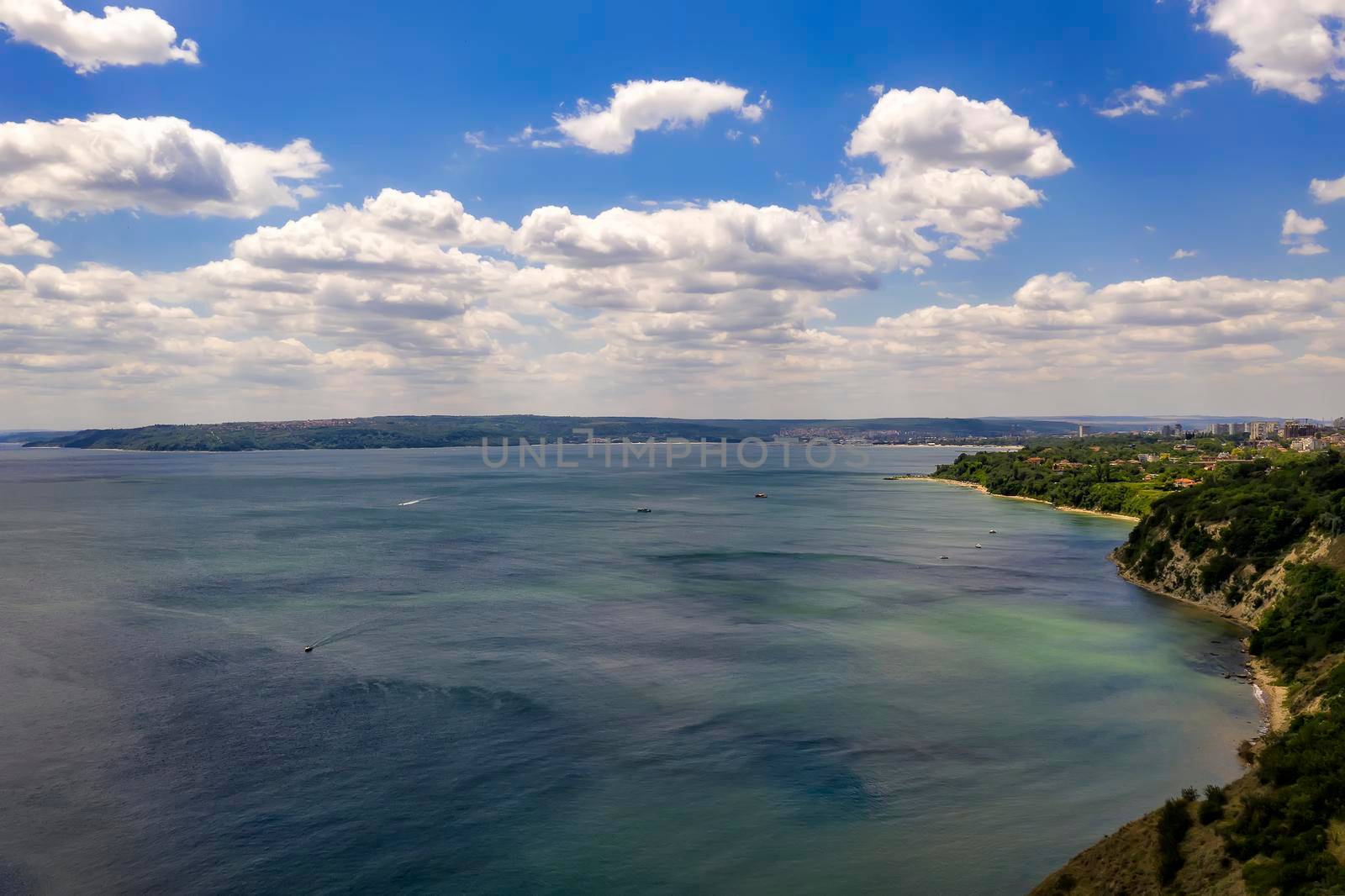 A beautiful aerial view from done to the coastline.