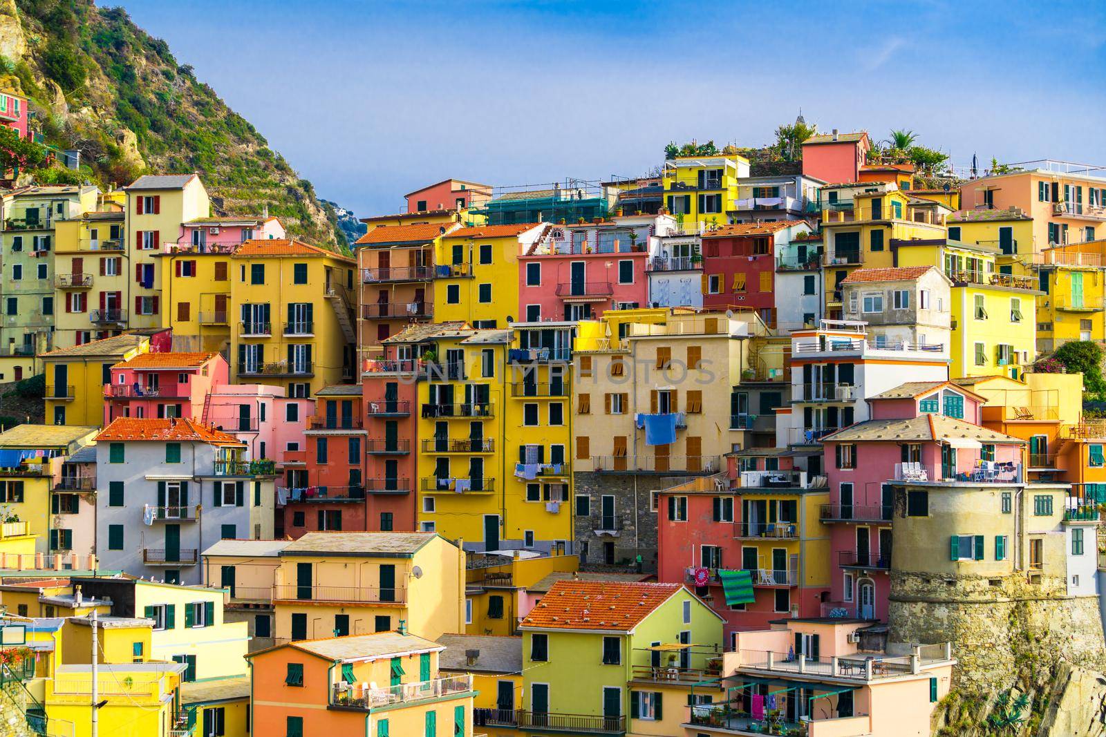 Colorful houses in Manarola, Cinque Terre - Italy by biancoblue