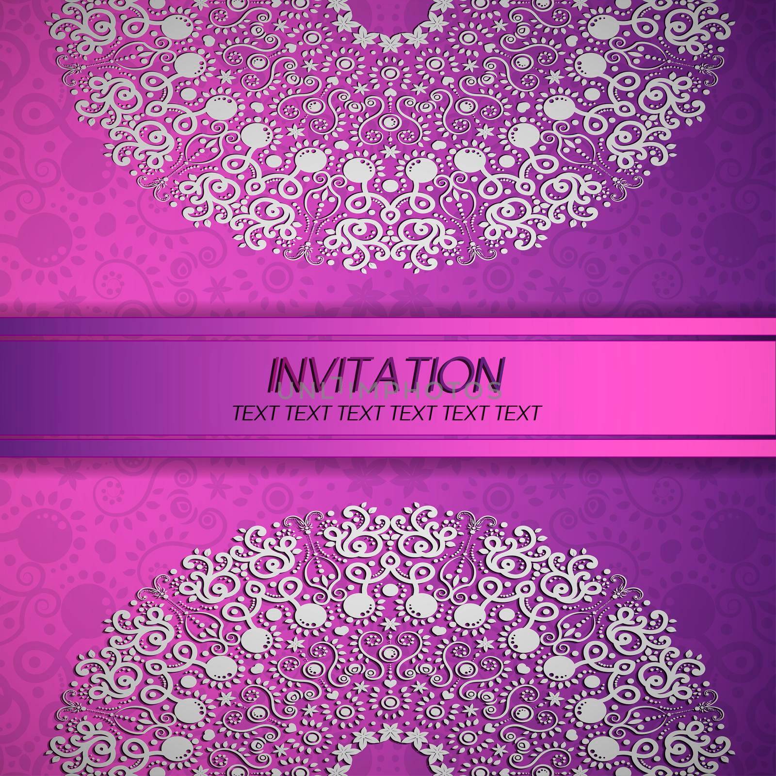 Invitation card, elegance pink-purple background