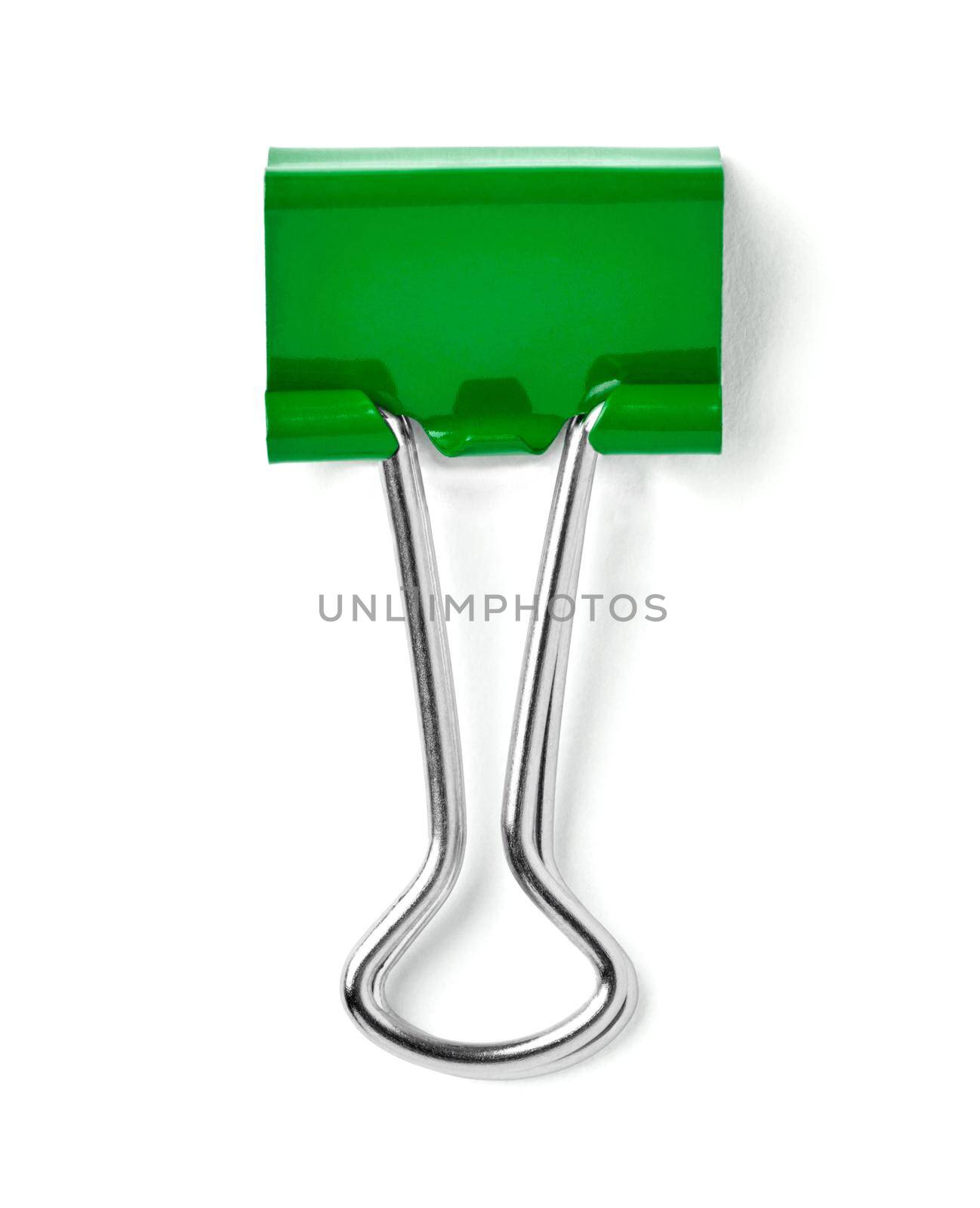 close up of push pin paperclip on white background