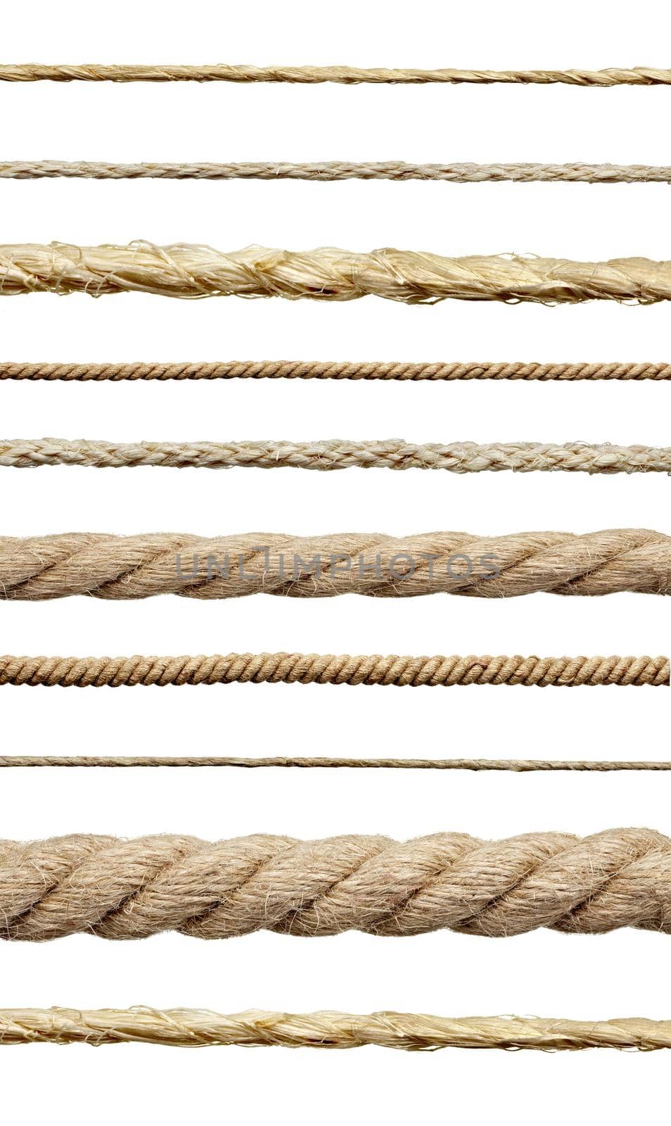 close up of a rope string on white background