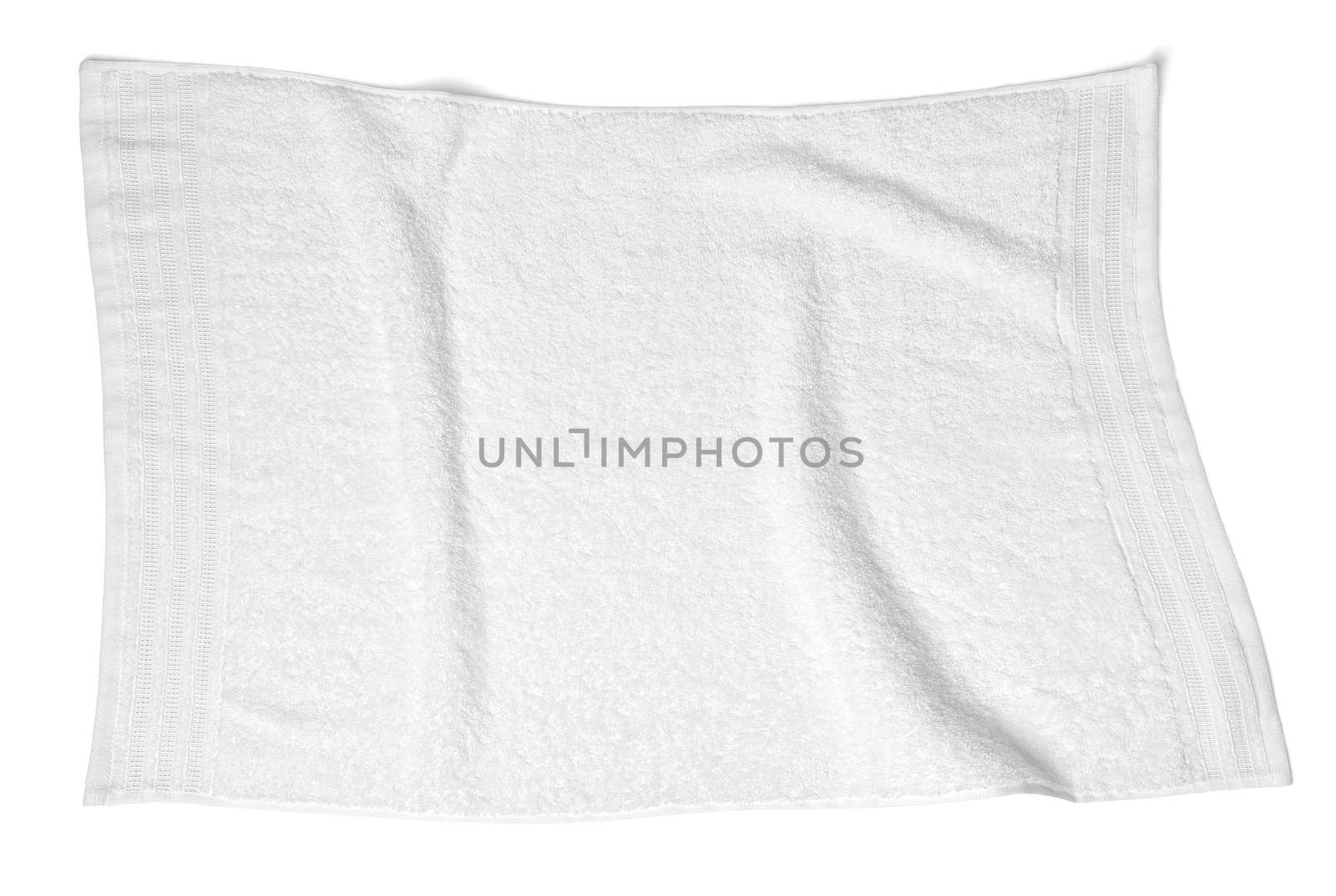 close up of a white pillow on white background