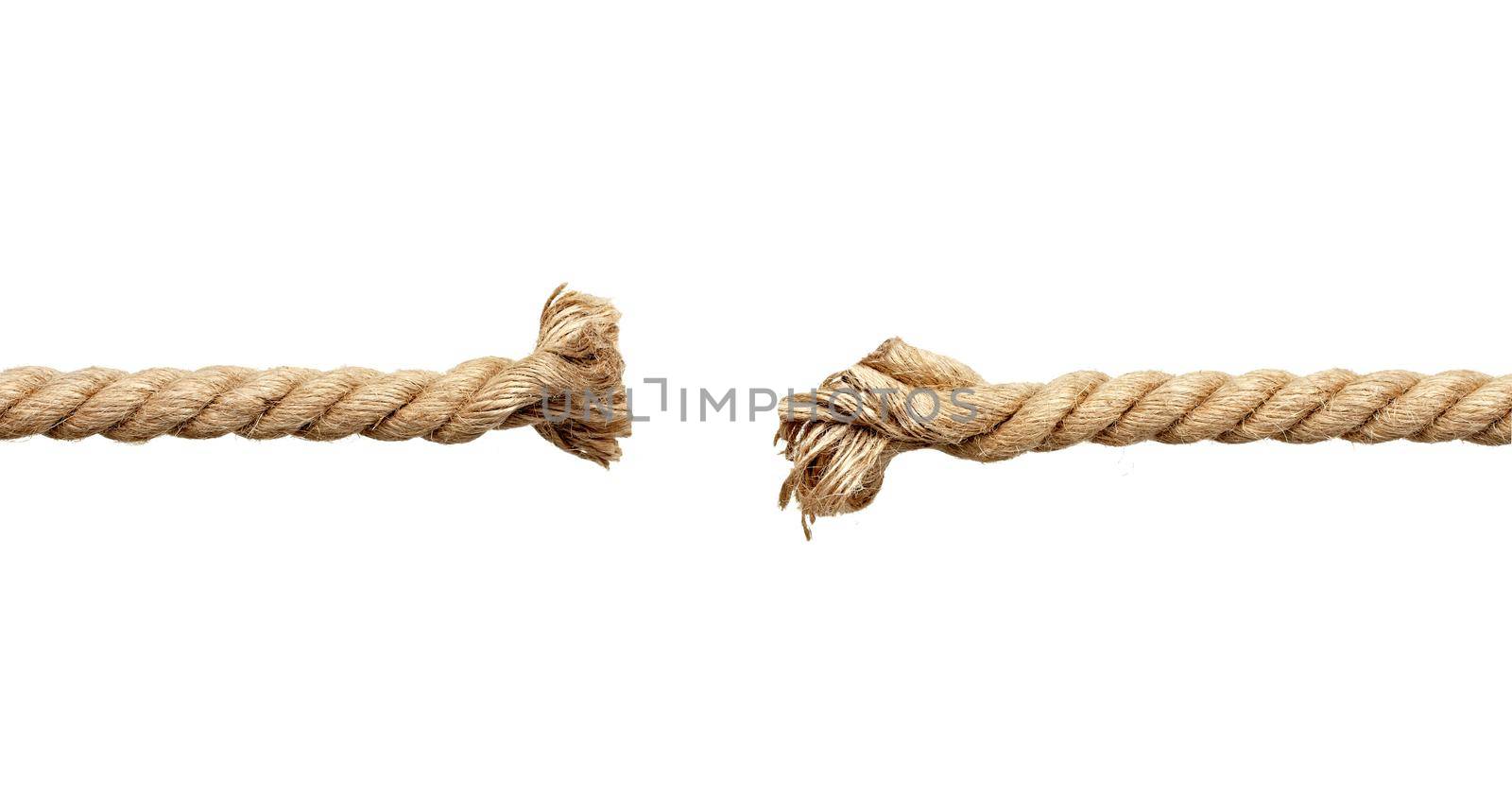 close up of a rope under pressure on white background