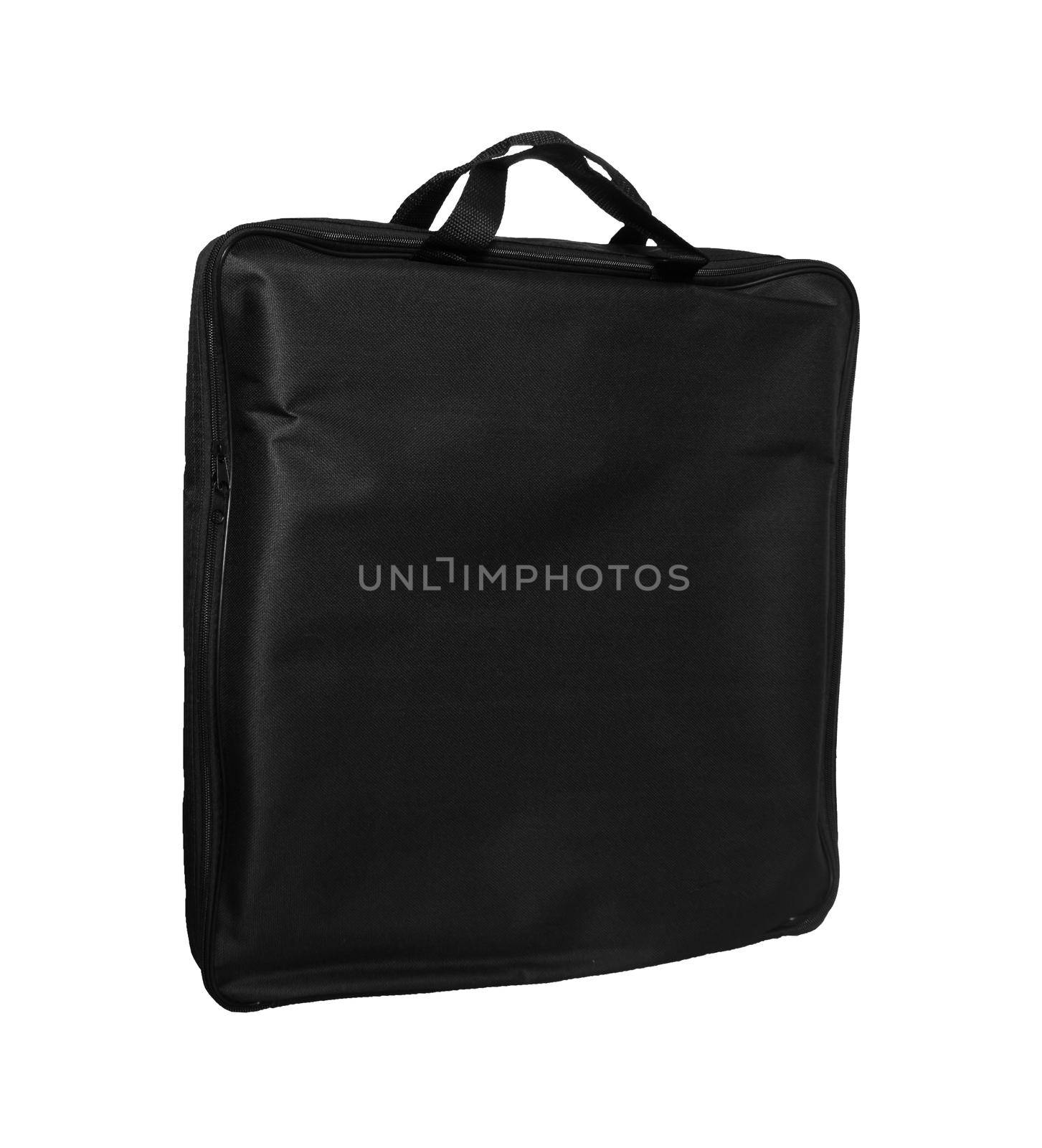 a simple bag made of material, black, for a laptop, on a white background in isolation by A_A