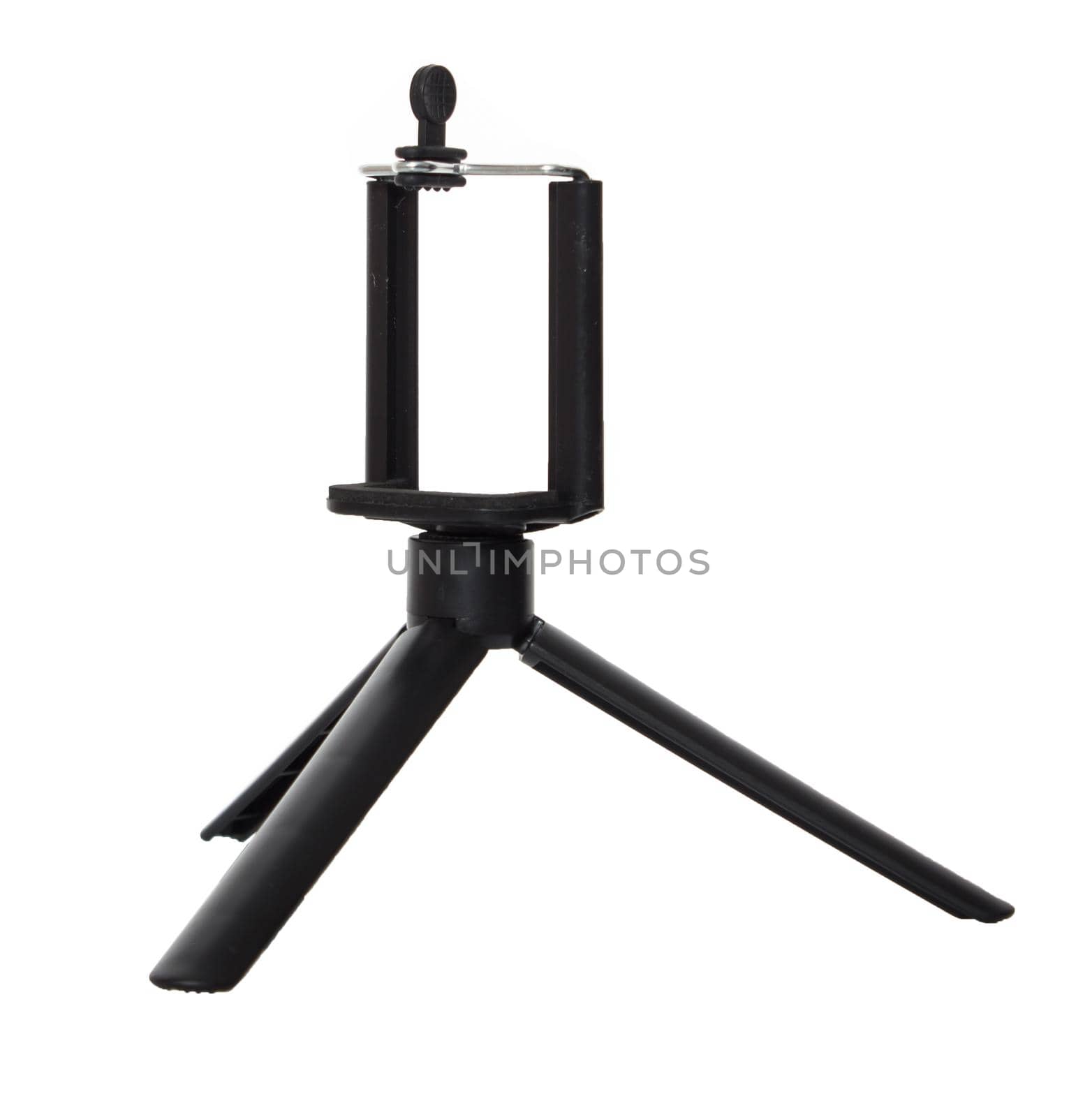 tripod for phone, mini tripod for selfie isolated on white background