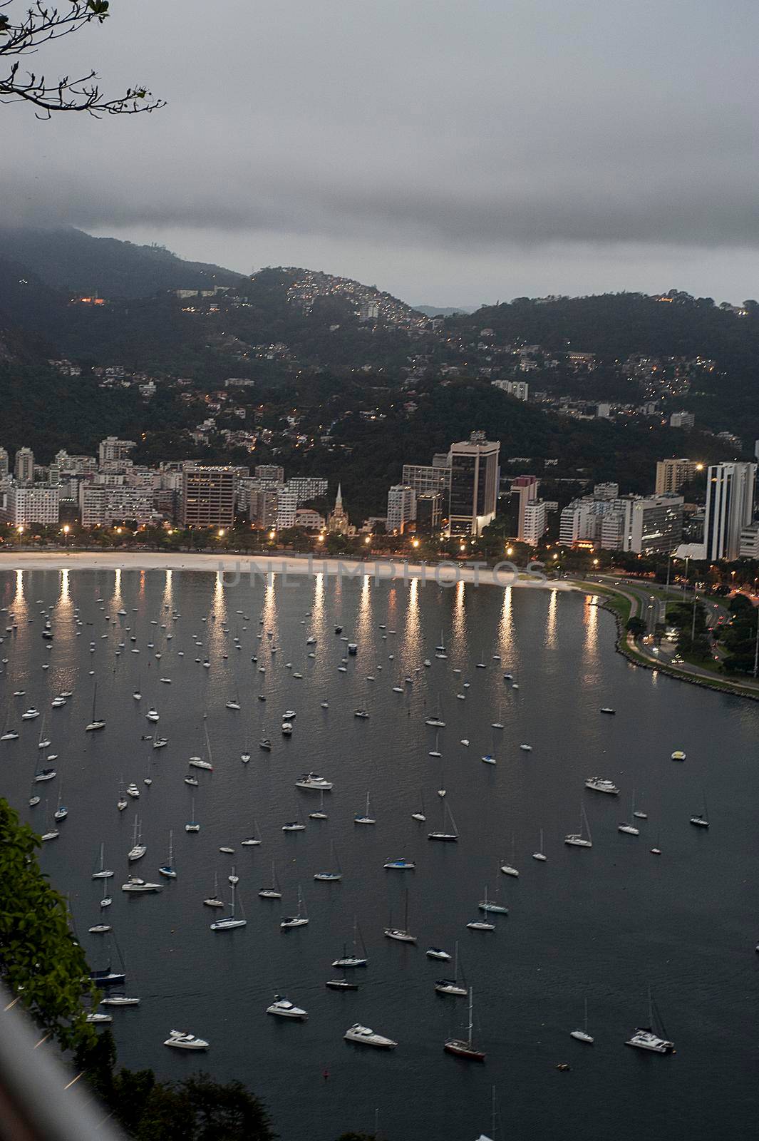 Panoramic view of Rio de Janeiro with playa Vermelha