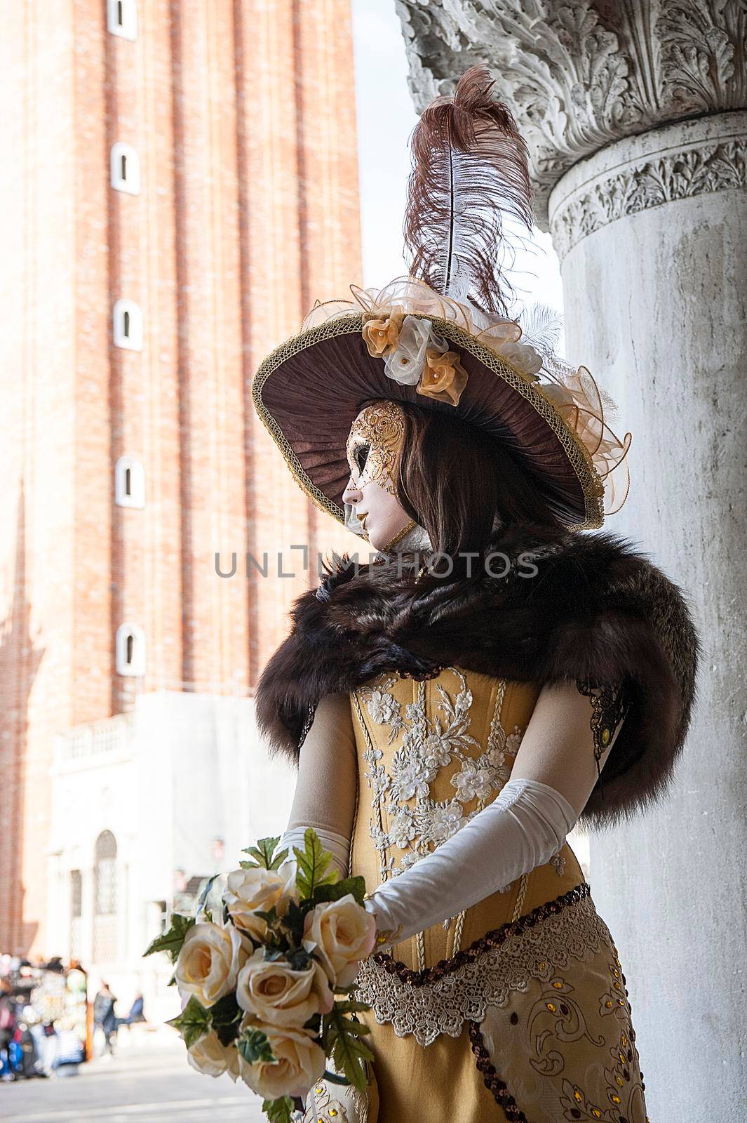 VENICE, ITALY - Febrary 19 2020: The masks of the Venice carnival 2020