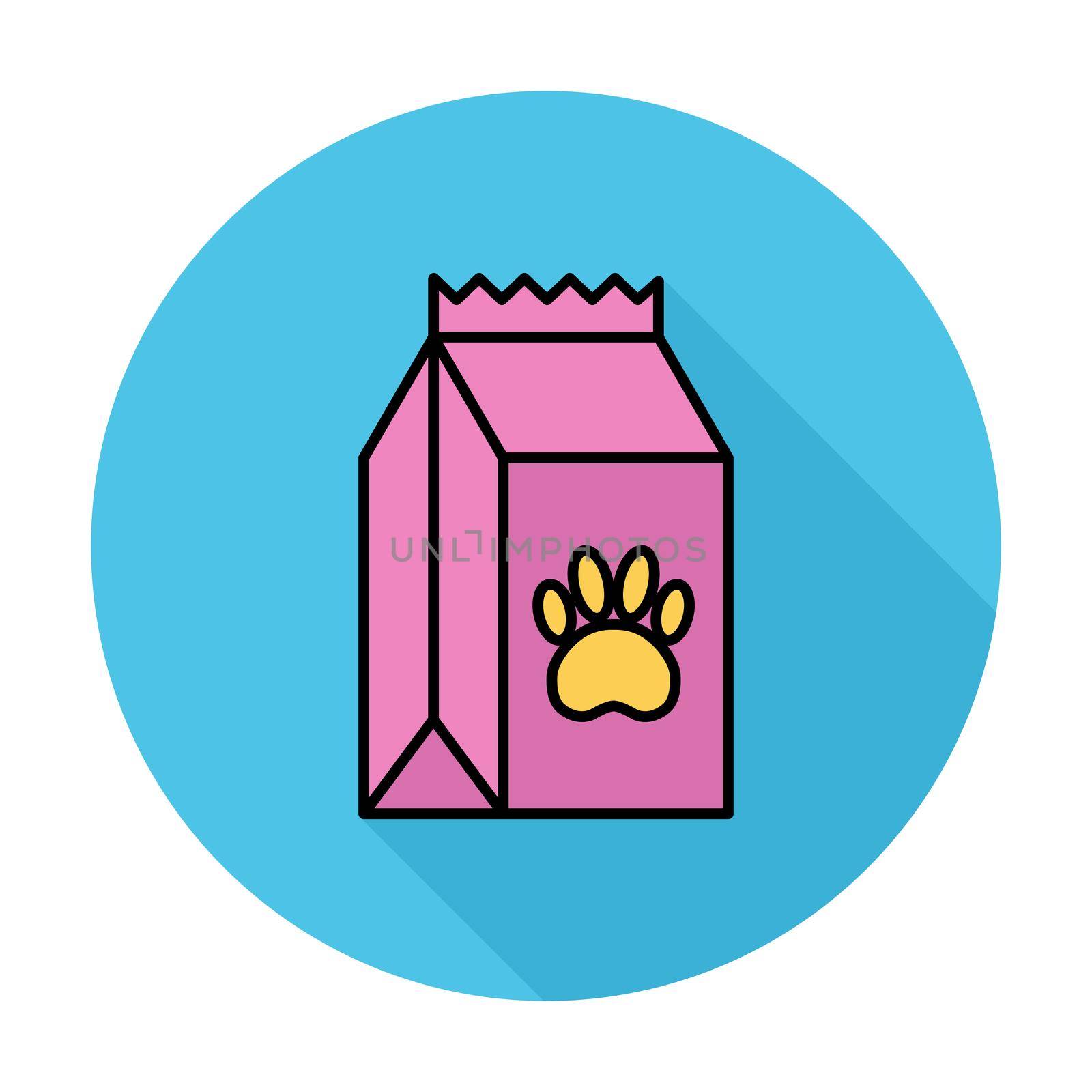 Pet food bag icon. Line flat related icon for web and mobile applications. It can be used as - logo, pictogram, icon, infographic element. Illustration.