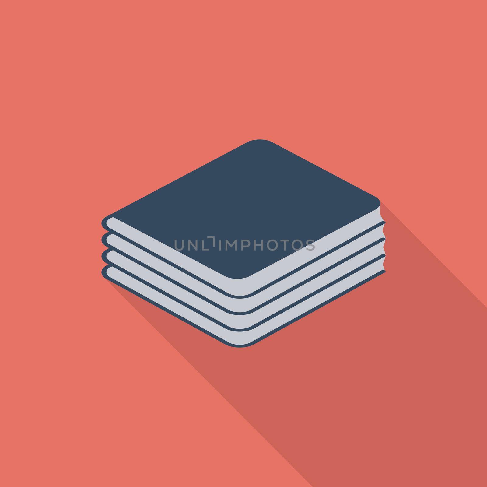 Book icon. Flat related icon with long shadow for web and mobile applications. It can be used as - logo, pictogram, icon, infographic element. Illustration.