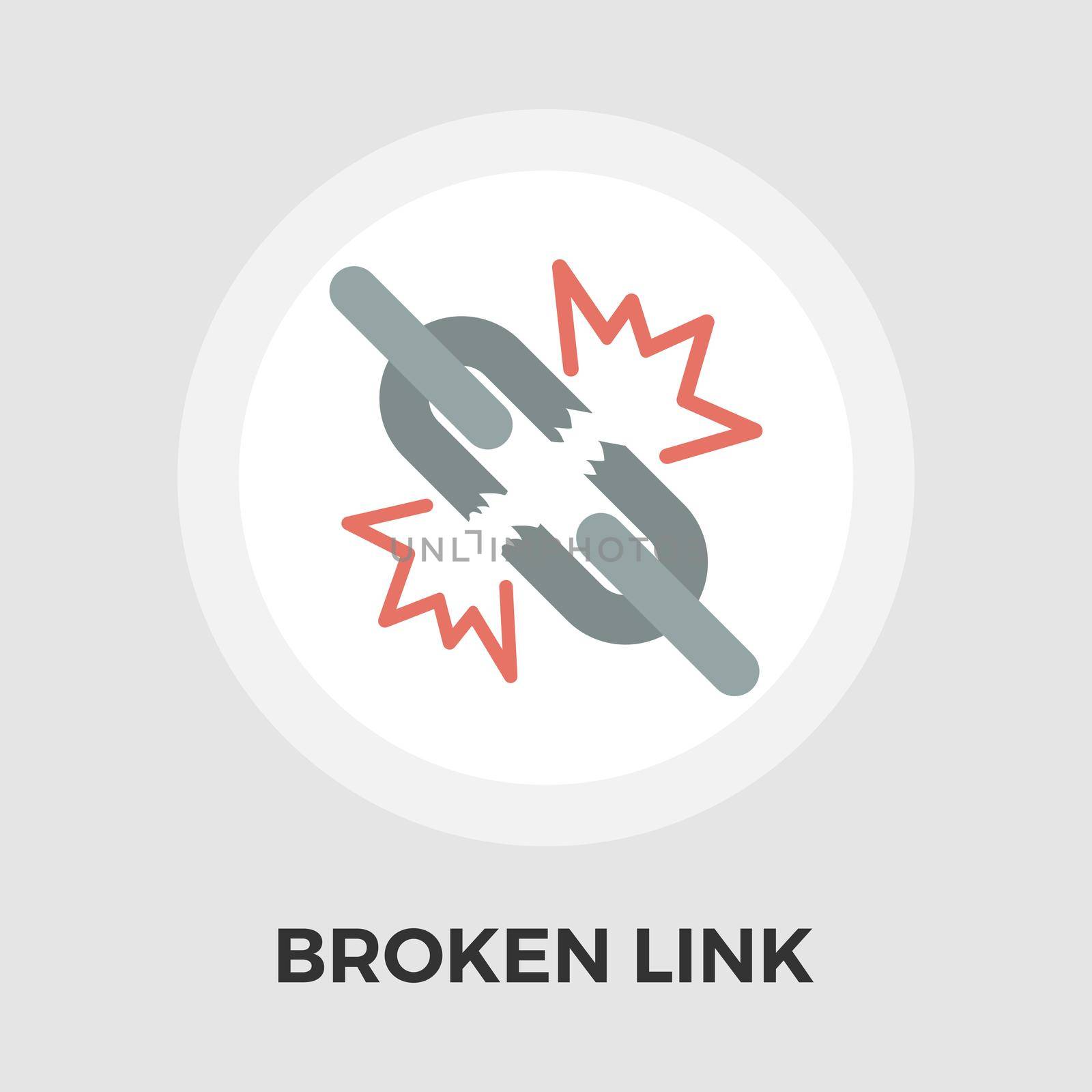 Broken connection flat single icon by smoki