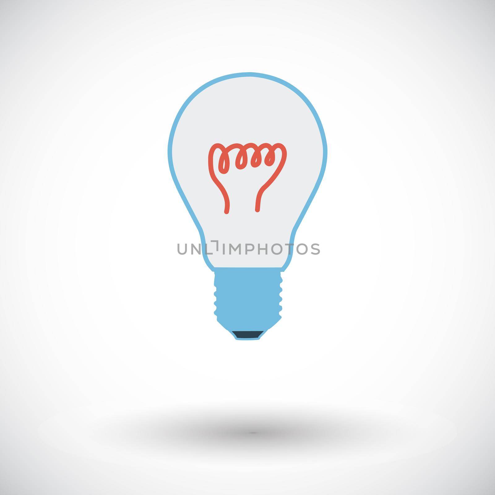 Bulb. Single flat icon on white background. illustration.