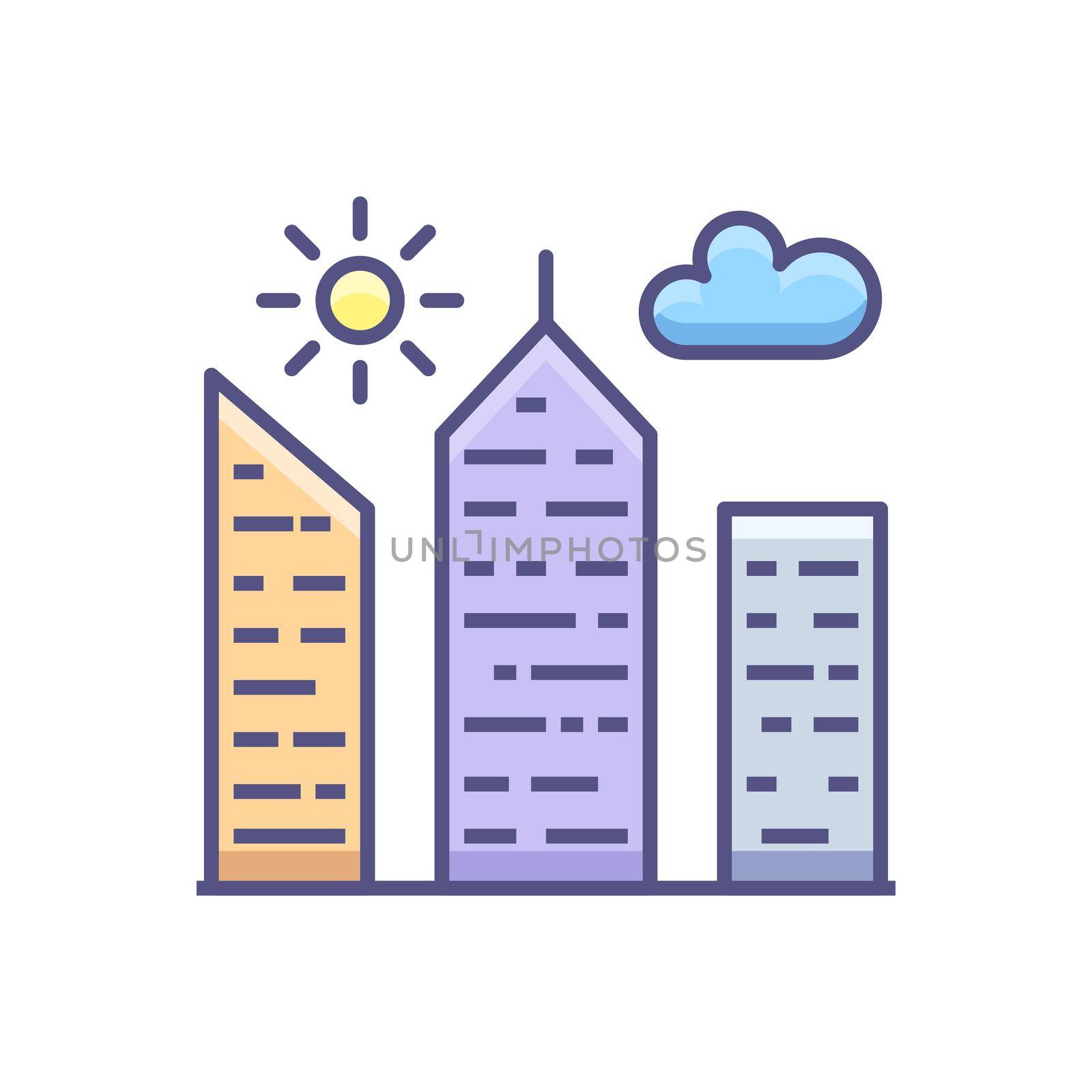 City Building Outline Filled Related Icon