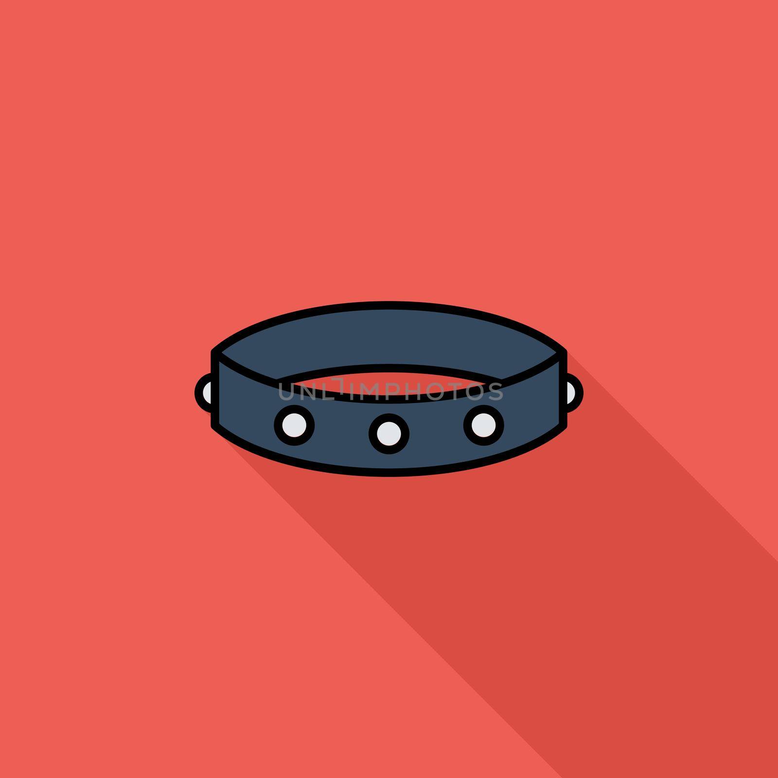 Collar icon. Flat related icon with long shadow for web and mobile applications. It can be used as - logo, pictogram, icon, infographic element. Illustration.