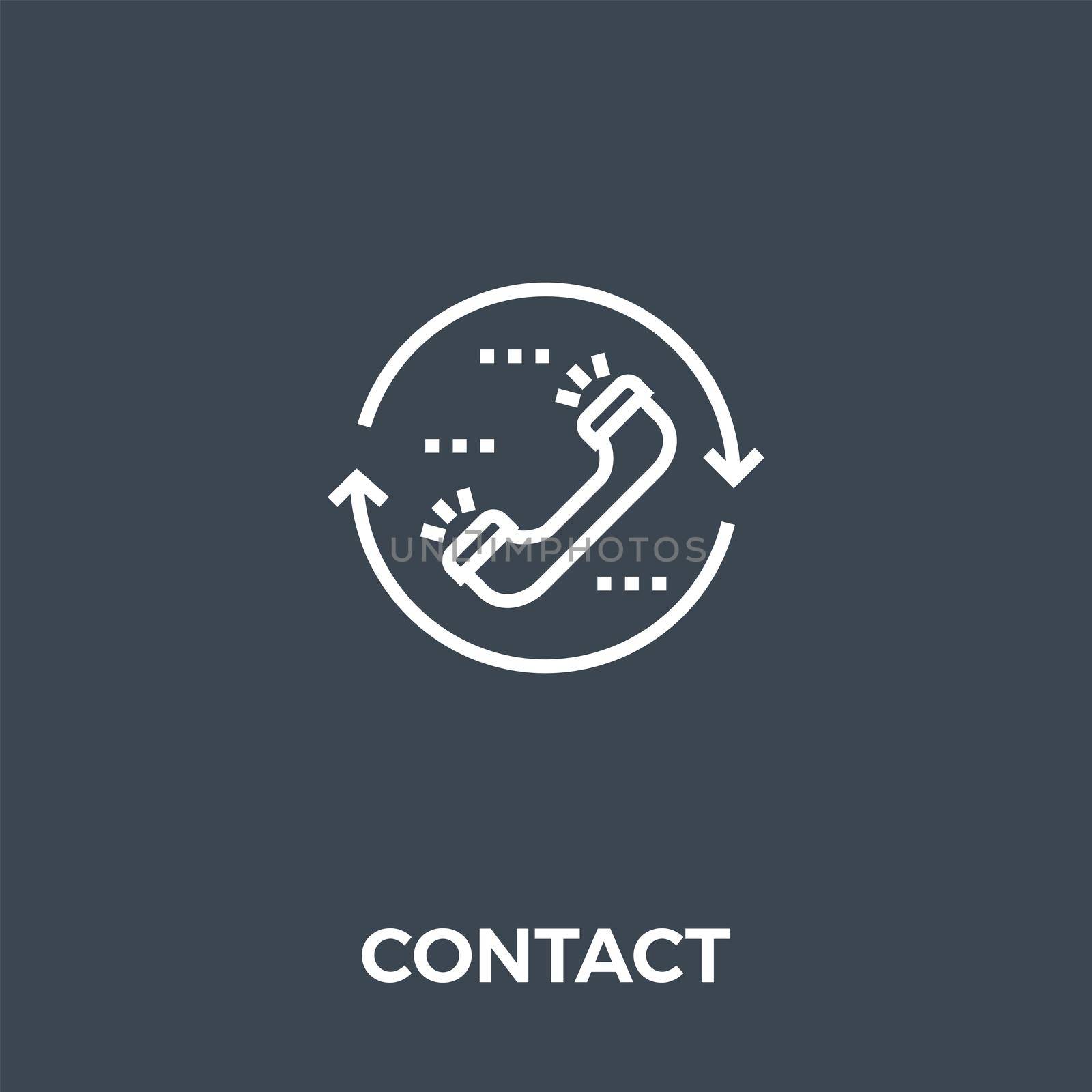 Contact Related Thin Line Icon. Isolated on Black Background. Editable Stroke. Illustration.