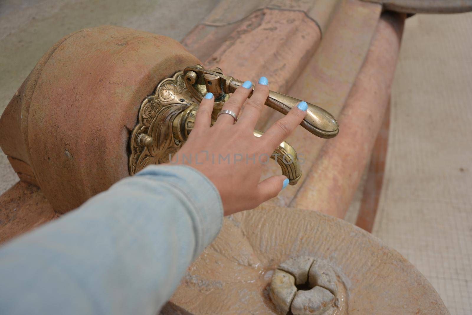 Vintage faucet with a source of mineral water in Vichy,France.