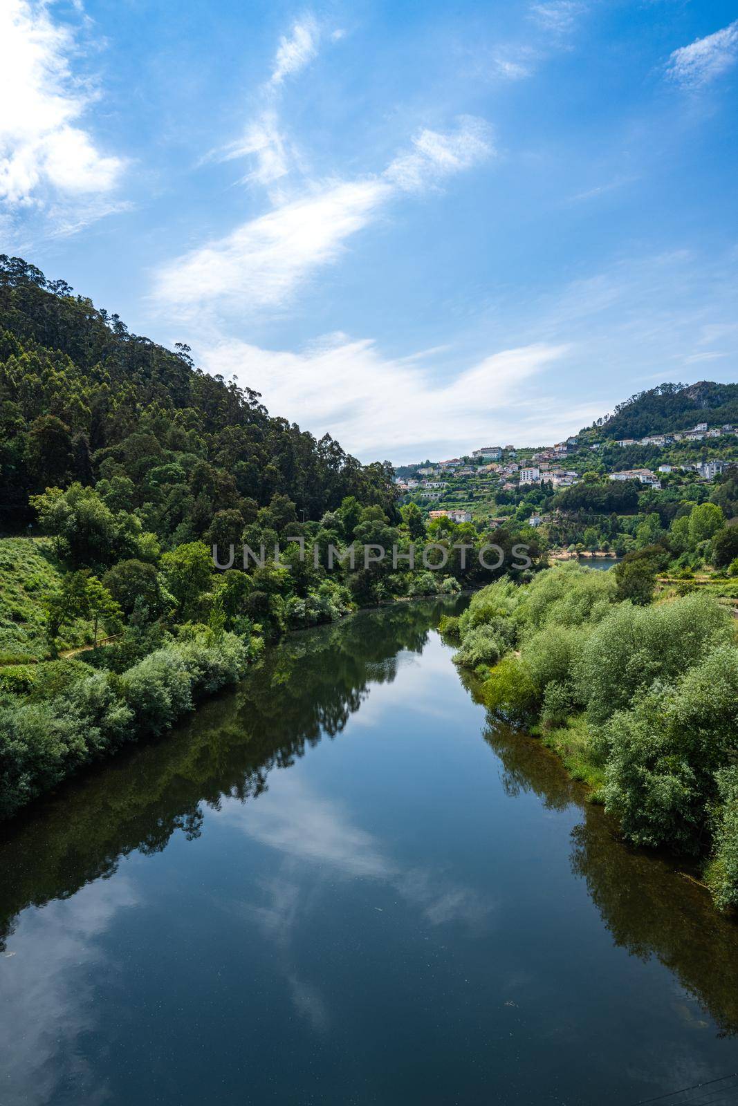View from the bridge over Mondego river in Penacova - Portugal.