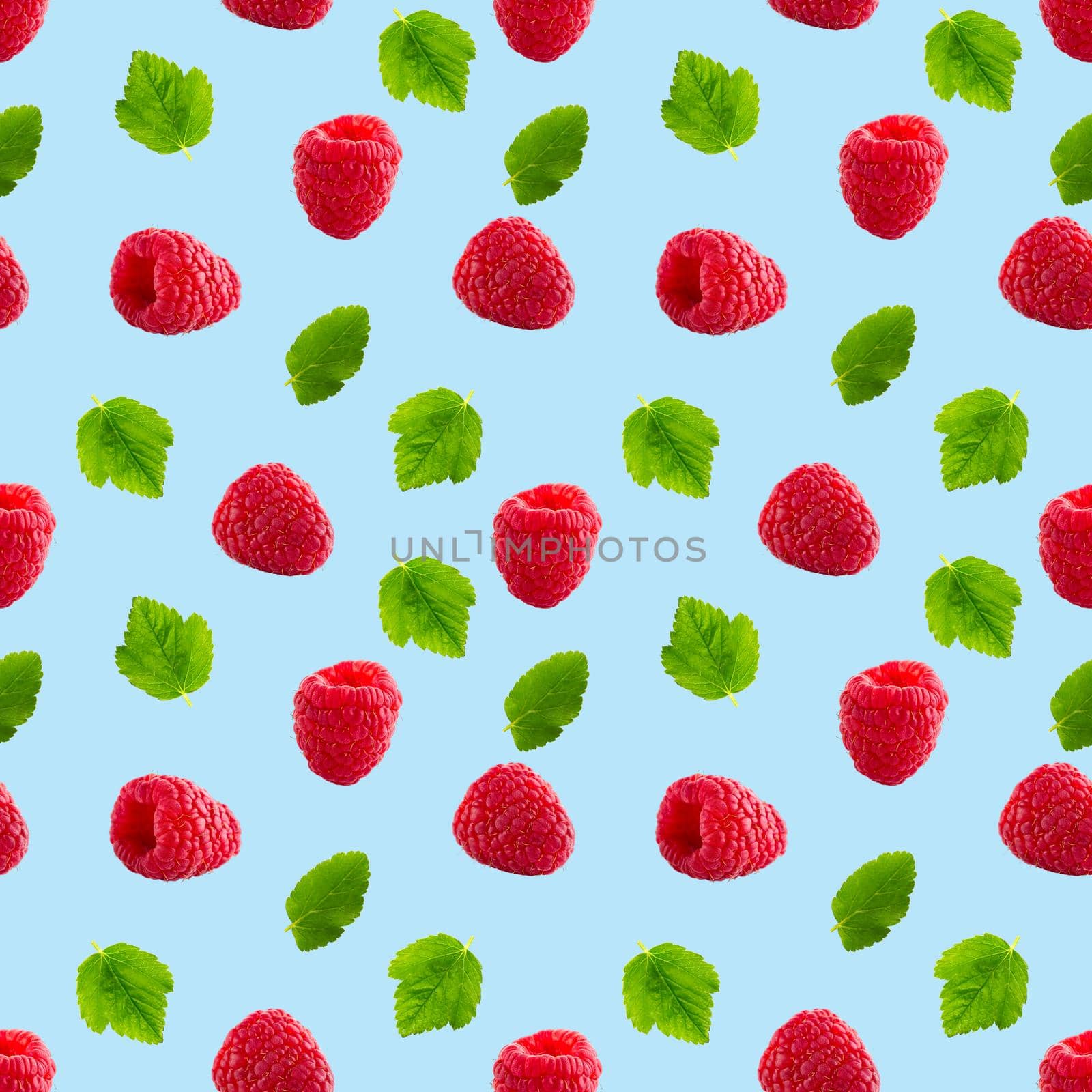 Seamless pattern with raspberry. Berries abstract background. Raspberry pattern for package design by PhotoTime
