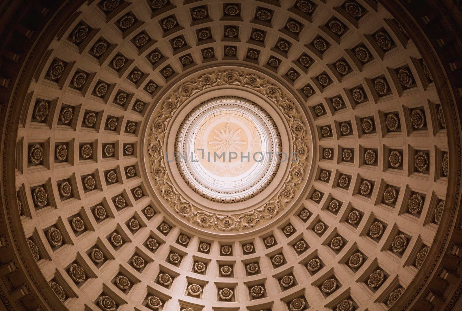 Dome of a church with symmetrical decorations